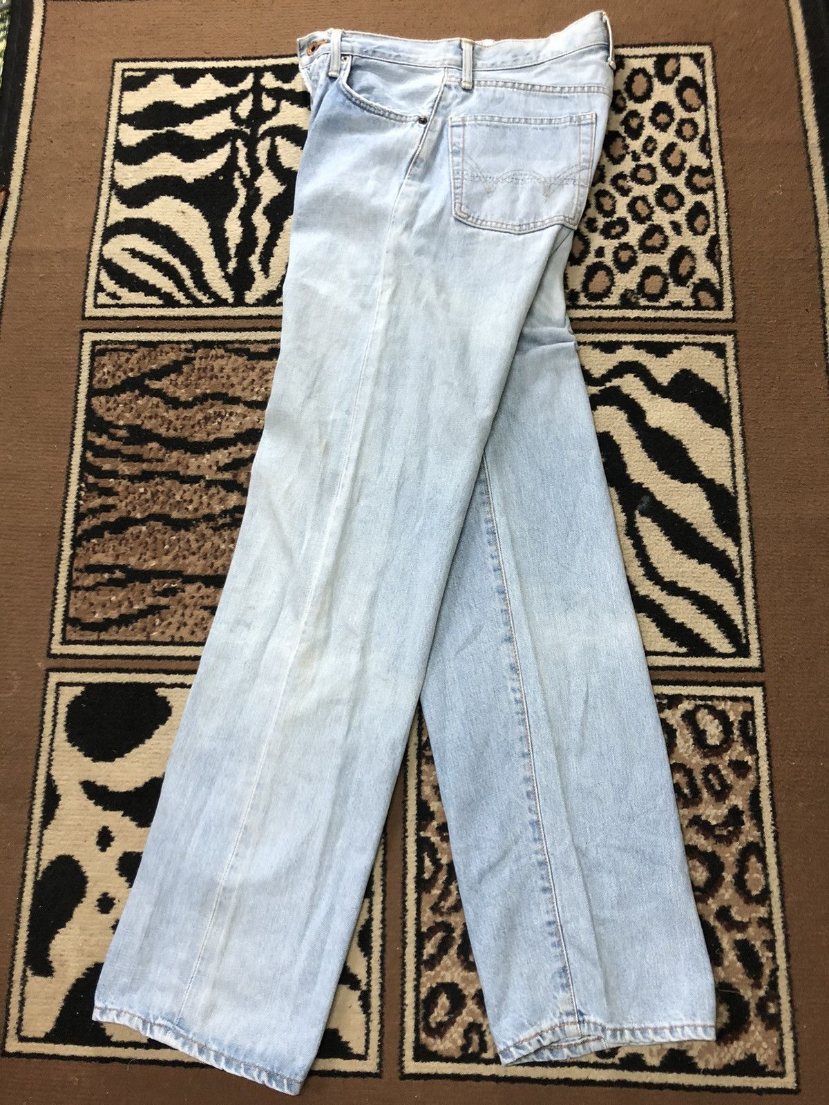Edwin × Vintage VINTAGE SELVEDGE EDWIN505x LIGHT BLUE WASH DISTRESSED DENIM Size US 28 / EU 44 - 13 Thumbnail