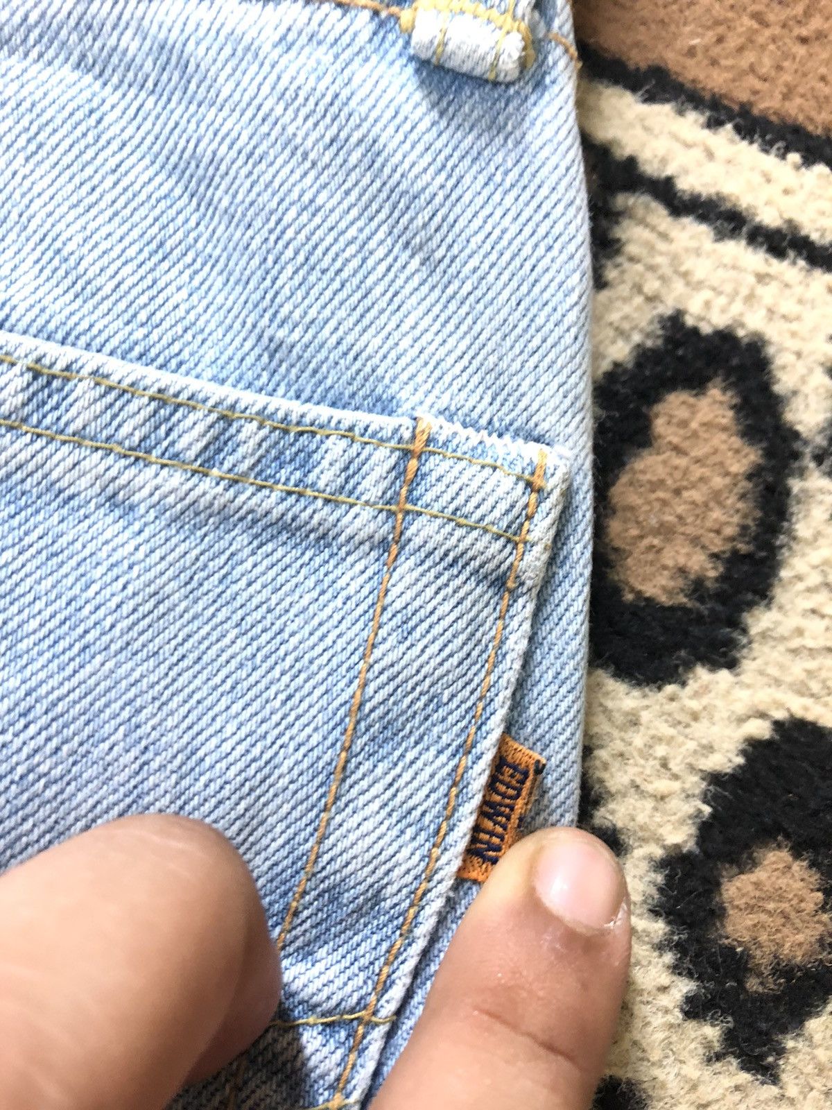 Edwin × Vintage VINTAGE SELVEDGE EDWIN505x LIGHT BLUE WASH DISTRESSED DENIM Size US 28 / EU 44 - 12 Thumbnail
