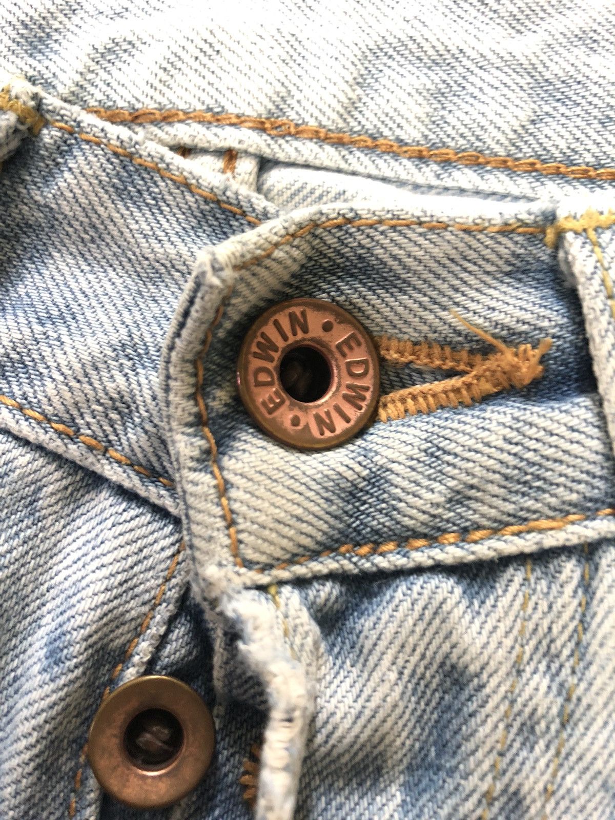 Edwin × Vintage VINTAGE SELVEDGE EDWIN505x LIGHT BLUE WASH DISTRESSED DENIM Size US 28 / EU 44 - 5 Thumbnail
