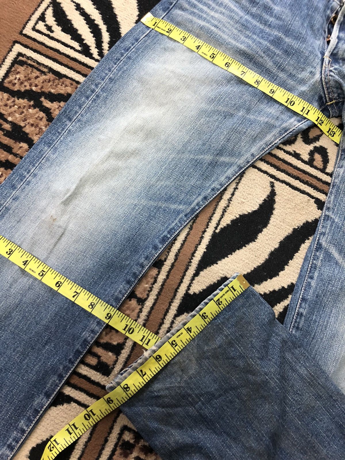 Edwin × Vintage VINTAGE SELVEDGE EDWIN LOWRIZE DISTRESSED BLUE WASH DENIM Size US 30 / EU 46 - 17 Thumbnail