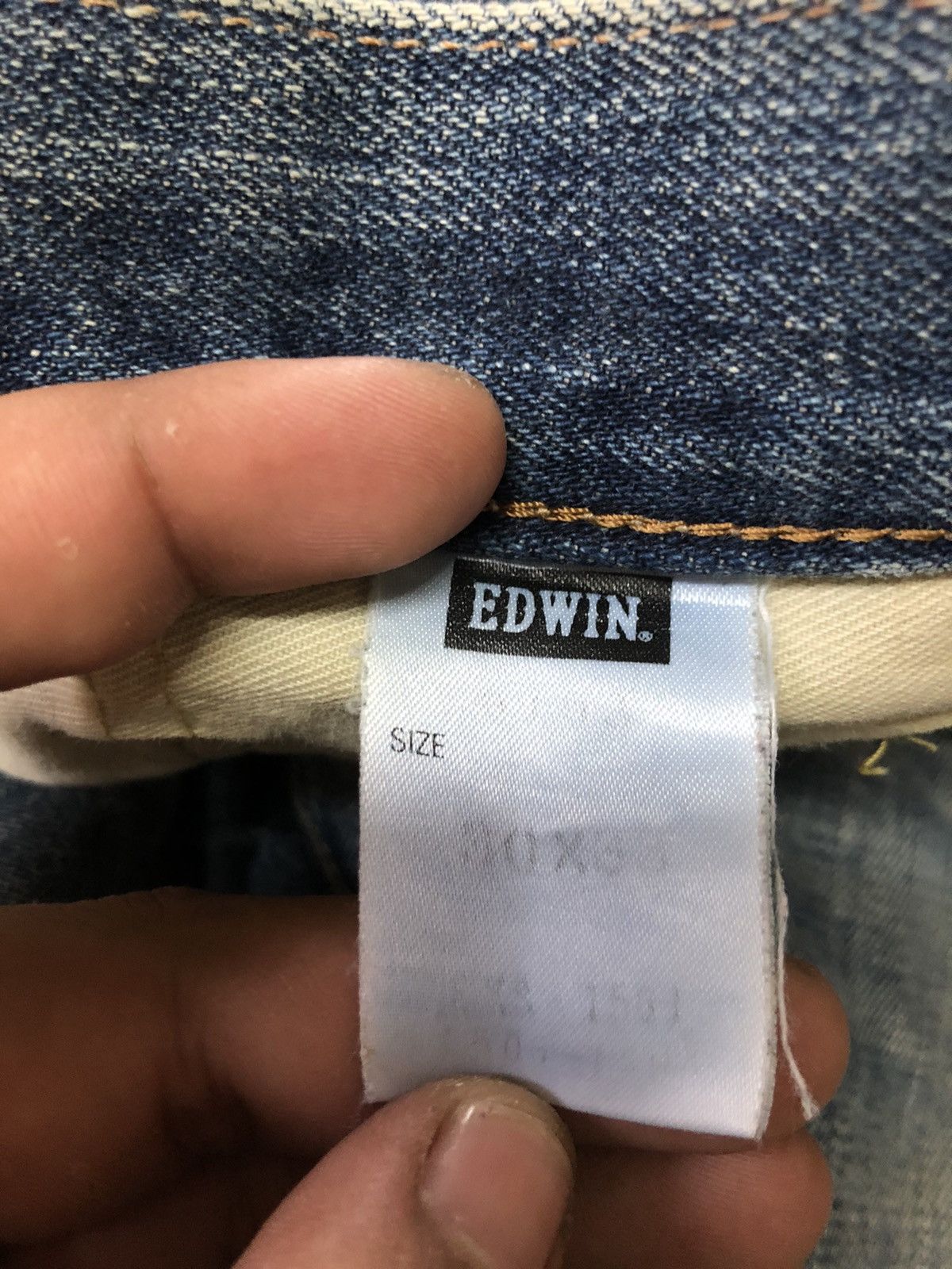 Edwin × Vintage VINTAGE SELVEDGE EDWIN LOWRIZE DISTRESSED BLUE WASH DENIM Size US 30 / EU 46 - 7 Thumbnail