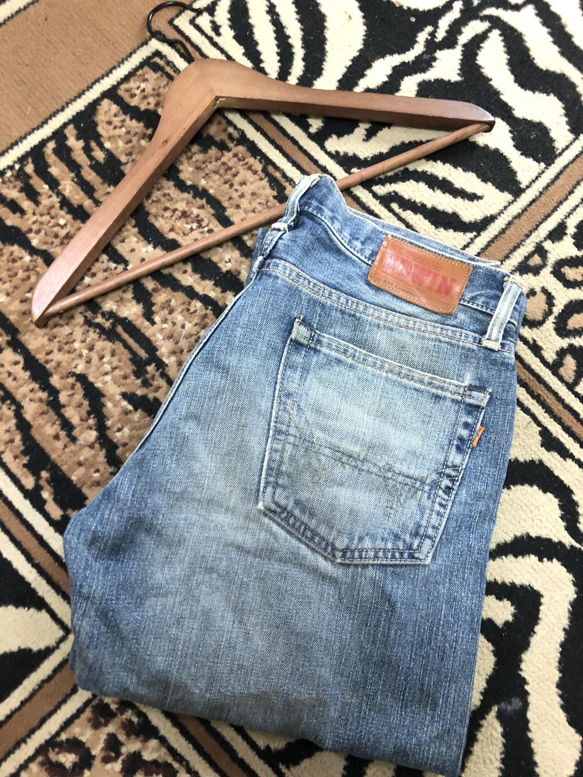 Edwin × Vintage VINTAGE SELVEDGE EDWIN LOWRIZE DISTRESSED BLUE WASH DENIM Size US 30 / EU 46 - 18 Thumbnail
