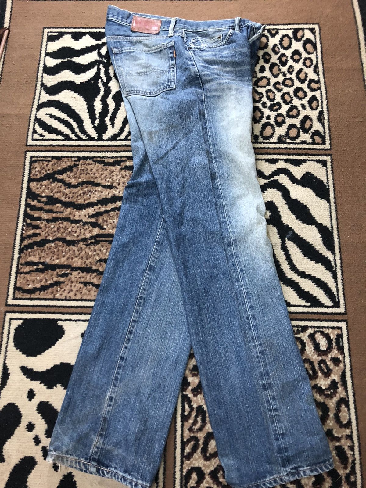 Edwin × Vintage VINTAGE SELVEDGE EDWIN LOWRIZE DISTRESSED BLUE WASH DENIM Size US 30 / EU 46 - 14 Thumbnail