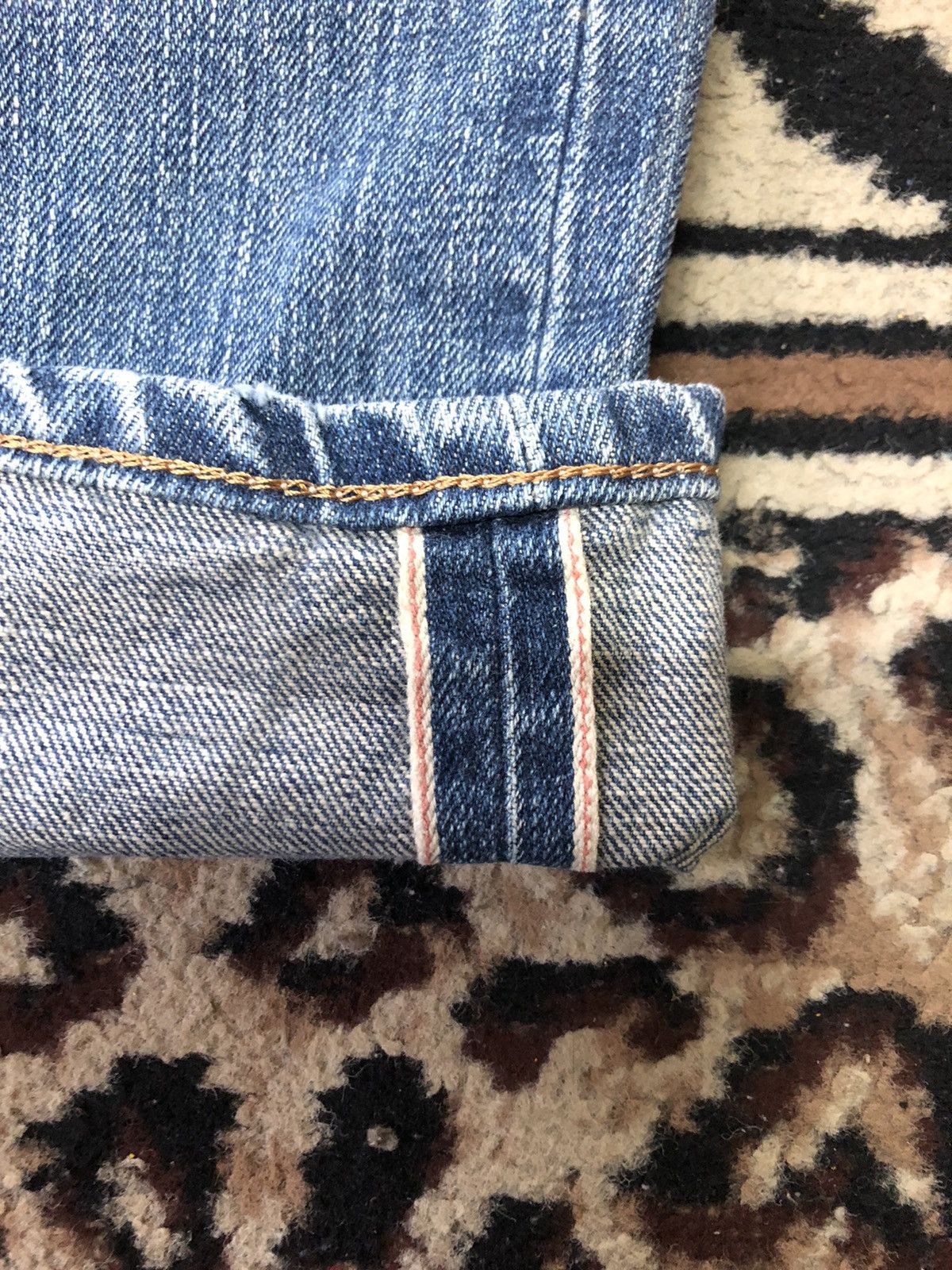 Edwin × Vintage VINTAGE SELVEDGE EDWIN LOWRIZE DISTRESSED BLUE WASH DENIM Size US 30 / EU 46 - 3 Thumbnail