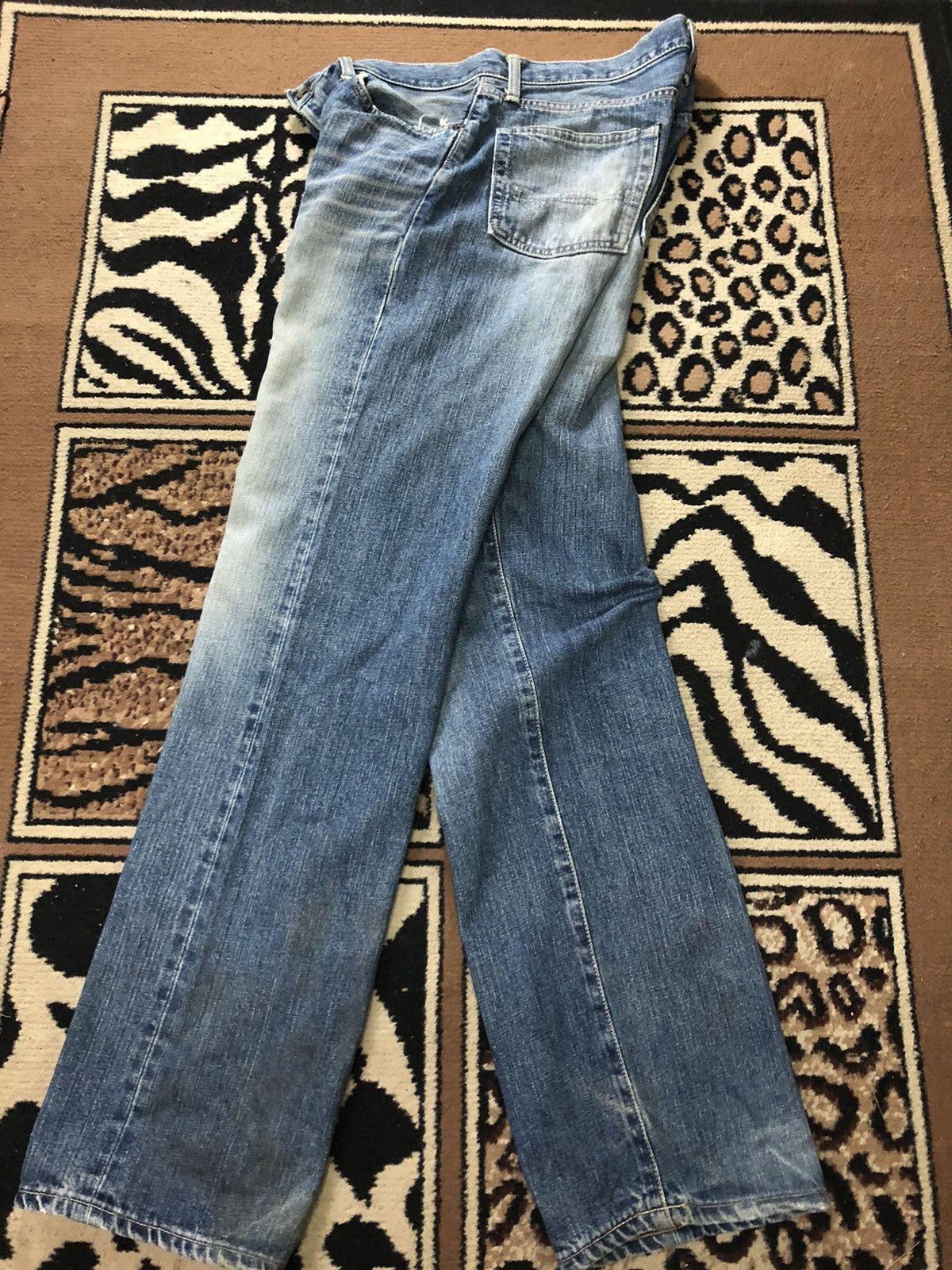 Edwin × Vintage VINTAGE SELVEDGE EDWIN LOWRIZE DISTRESSED BLUE WASH DENIM Size US 30 / EU 46 - 13 Thumbnail