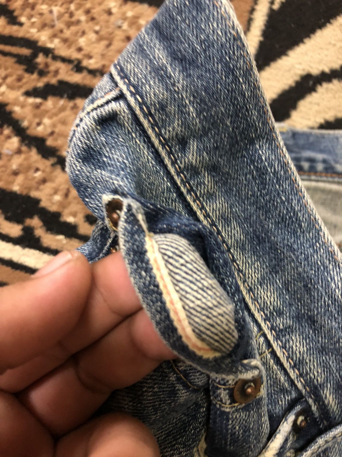 Edwin × Vintage VINTAGE SELVEDGE EDWIN LOWRIZE DISTRESSED BLUE WASH DENIM Size US 30 / EU 46 - 4 Thumbnail