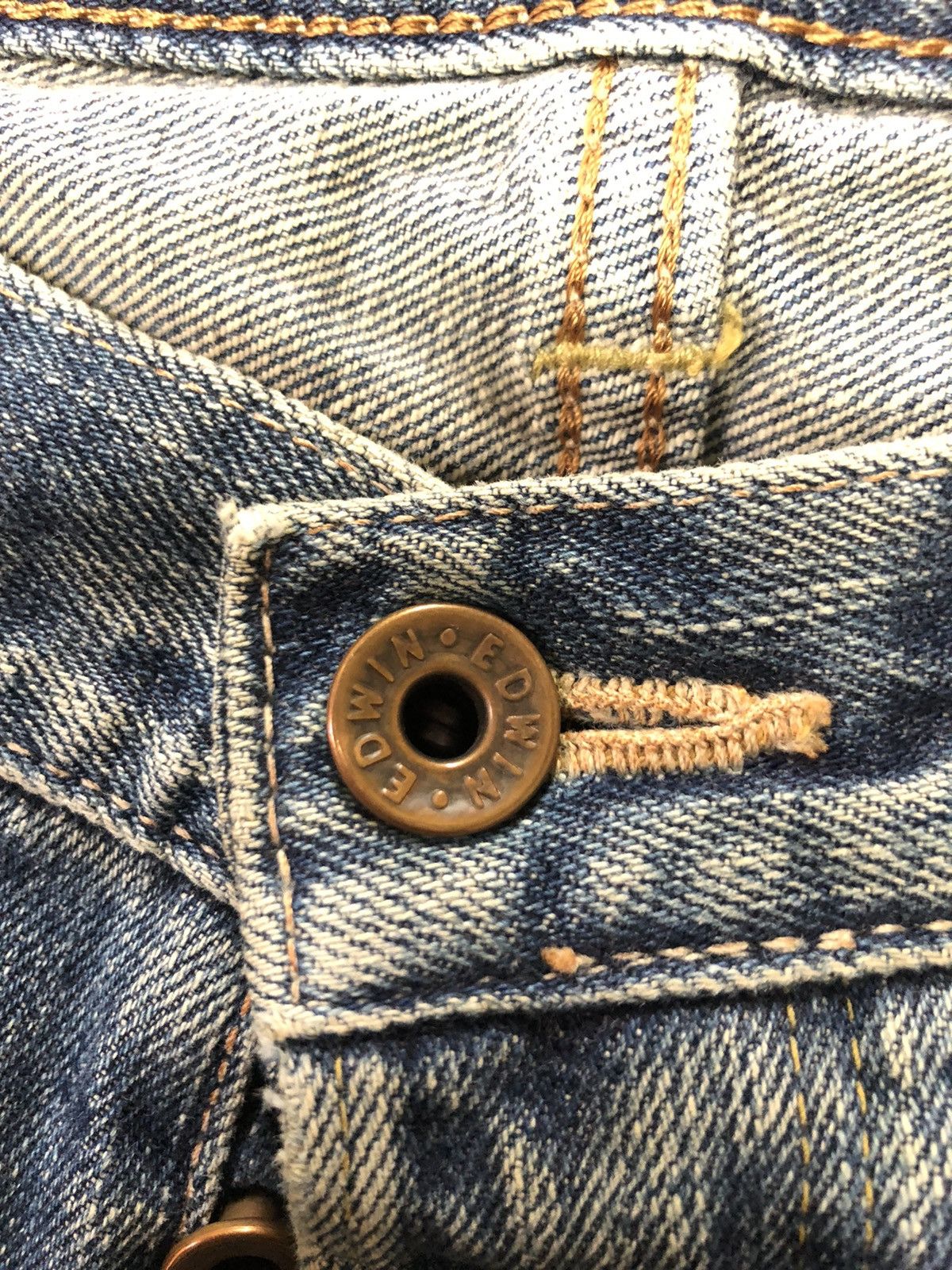 Edwin × Vintage VINTAGE SELVEDGE EDWIN LOWRIZE DISTRESSED BLUE WASH DENIM Size US 30 / EU 46 - 5 Thumbnail