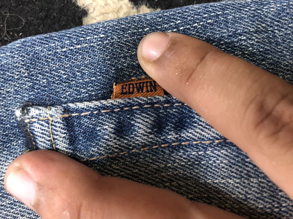 Edwin × Vintage VINTAGE SELVEDGE EDWIN LOWRIZE DISTRESSED BLUE WASH DENIM Size US 30 / EU 46 - 11 Thumbnail
