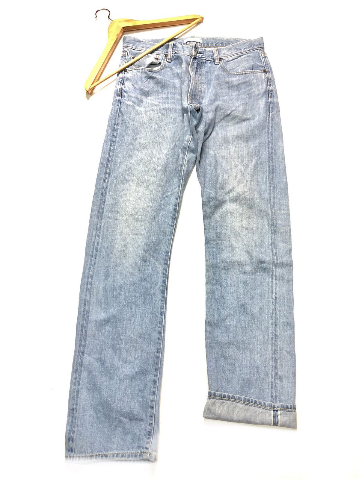 Uniqlo × Vintage VINTAGE UNIQLO SELVEDGE REGULAR STRAIGHT BLUE WASH DENIM Size US 32 / EU 48 - 1 Thumbnail