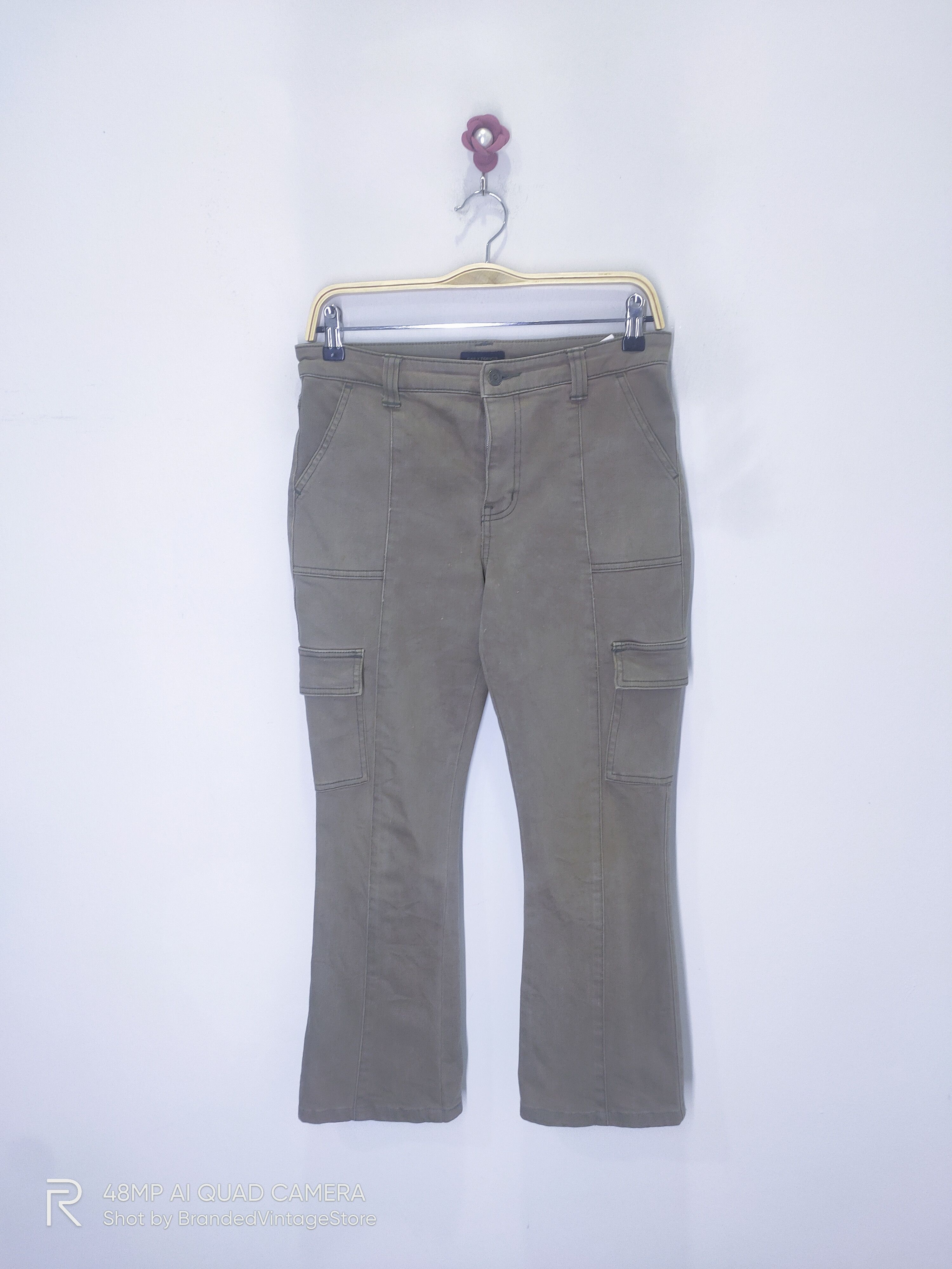Japanese Brand Vintage DAILY TOPIC Flare Tactical Denim Cargo Pants Jeans Size 30" / US 8 / IT 44 - 1 Thumbnail
