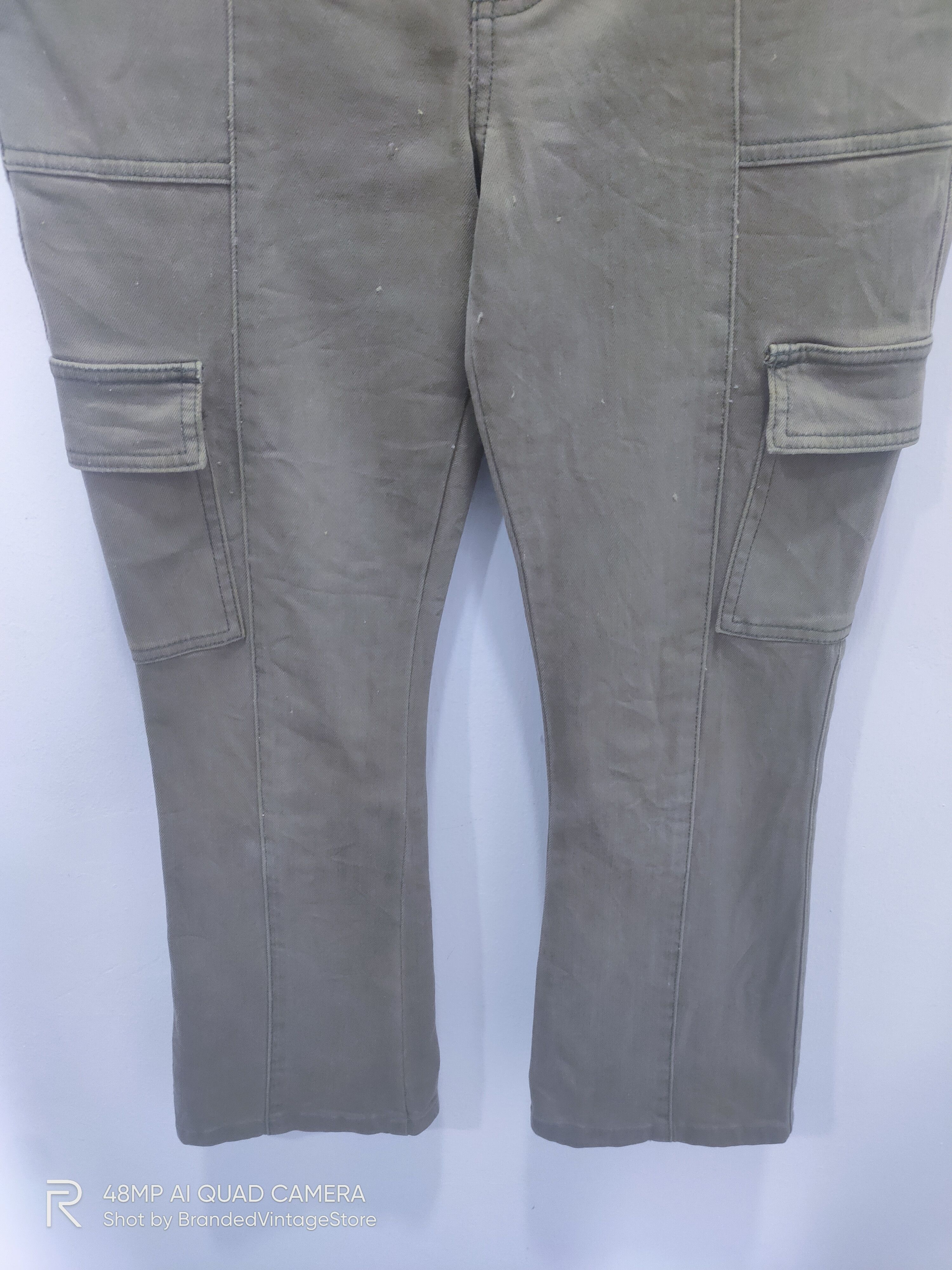 Japanese Brand Vintage DAILY TOPIC Flare Tactical Denim Cargo Pants Jeans Size 30" / US 8 / IT 44 - 5 Thumbnail