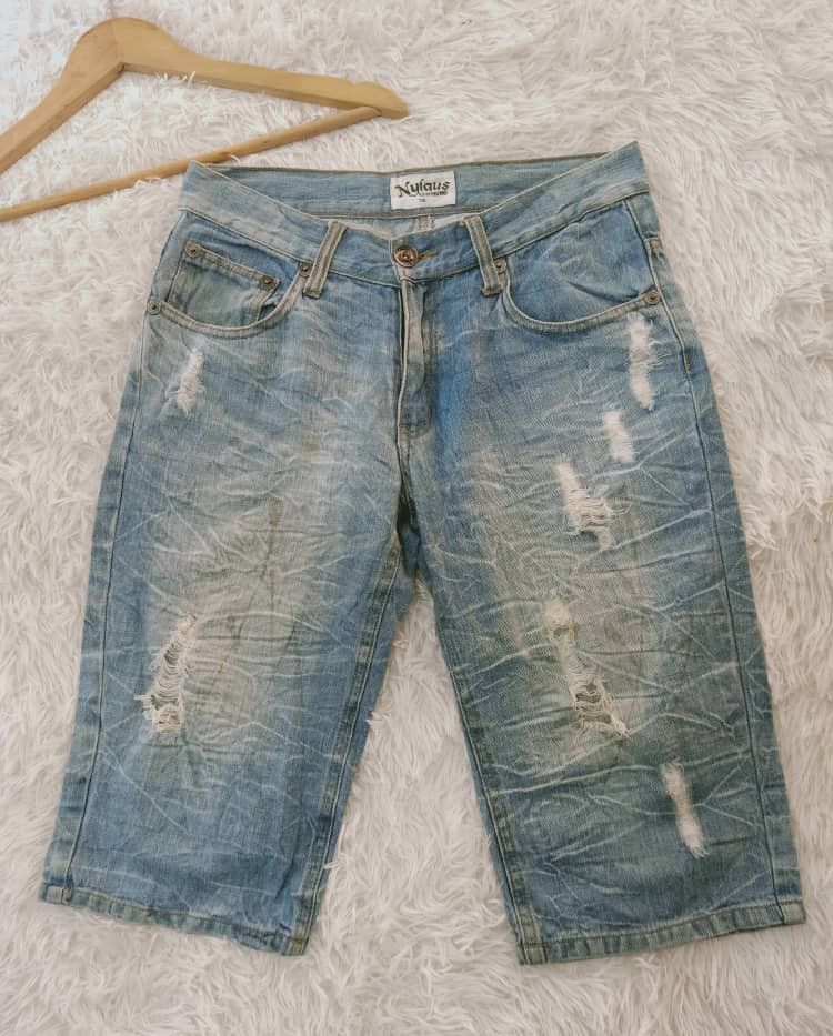 Japanese Brand × Vintage VINTAGE NYLAUS SHORT DISTRESSED DENIM JAPAN 🇯🇵 Size US 30 / EU 46 - 1 Thumbnail
