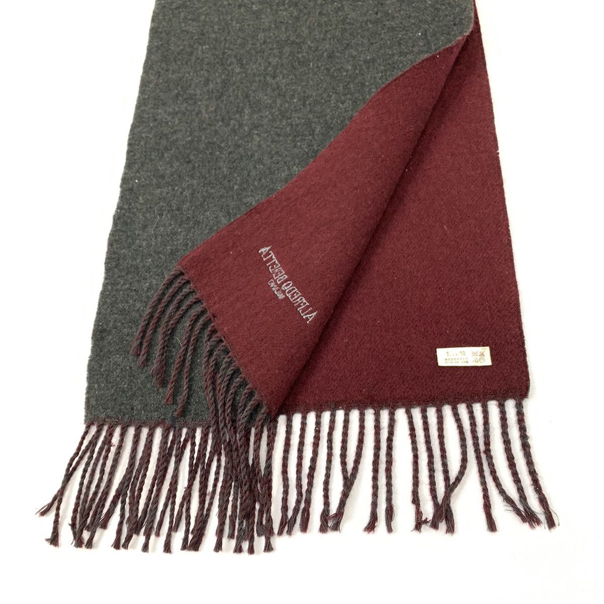 Alfredo Bannister × Other ALFREDO BERETTA MILANO Cashmere Wool Fringed Muffler Scarf Size ONE SIZE - 6 Thumbnail
