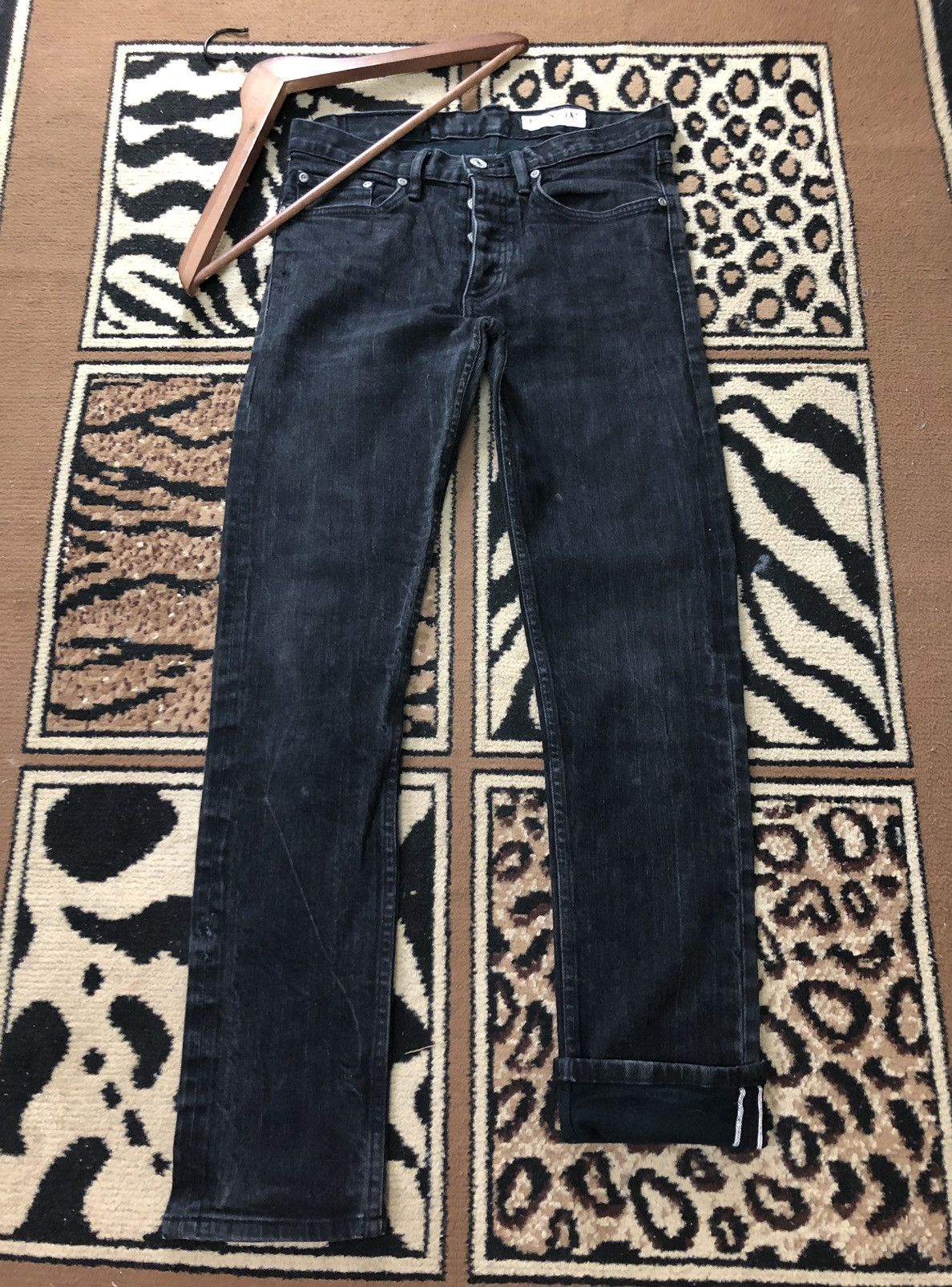 Gustin × Salvage × Vintage VINTAGE SELVEDGE GUSTIN SLIM FIT SUPER BLACK DENIM Size US 28 / EU 44 - 1 Thumbnail