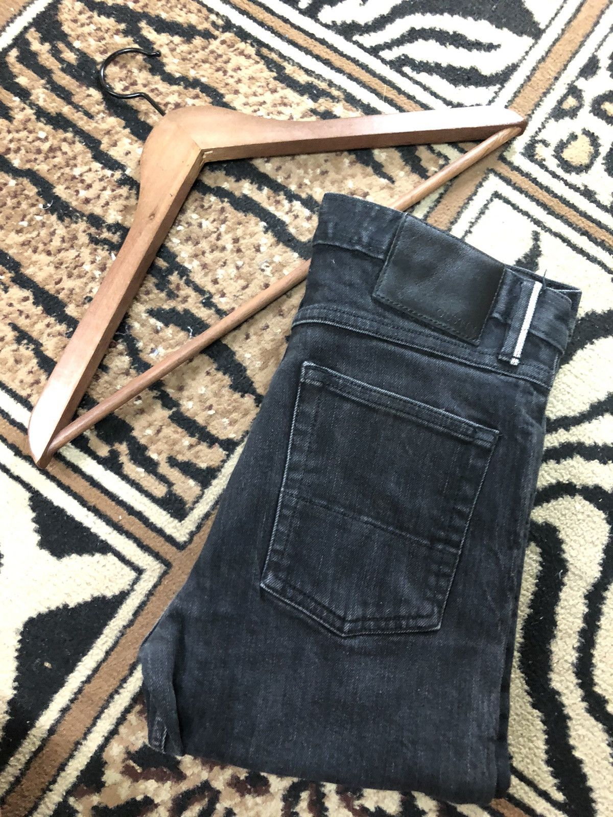 Gustin × Salvage × Vintage VINTAGE SELVEDGE GUSTIN SLIM FIT SUPER BLACK DENIM Size US 28 / EU 44 - 17 Thumbnail