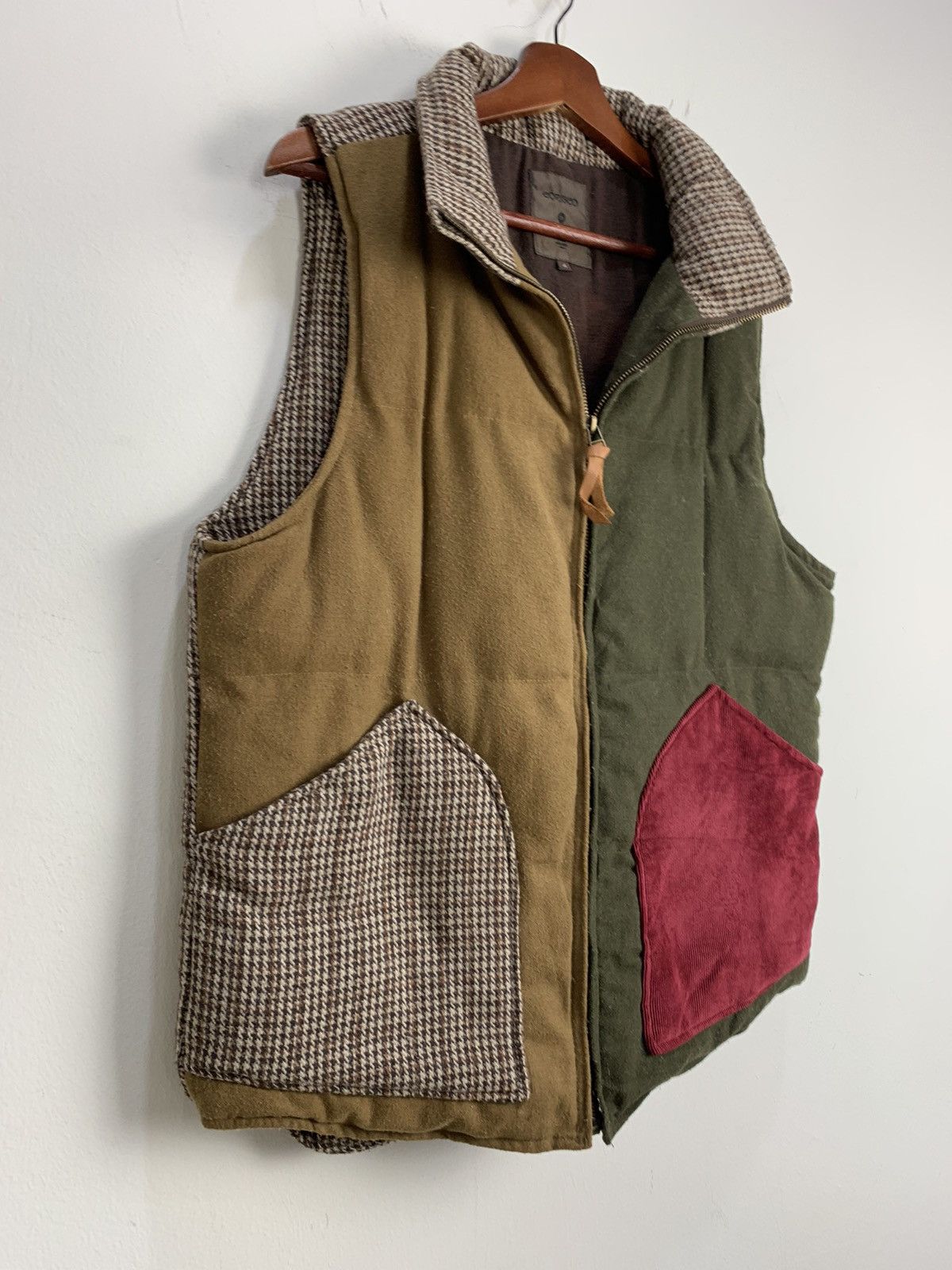 Harris Tweed × Japanese Brand HARRIS TWEED CORISCO Patchwork Houndstooth Art Vest Jacket Size US M / EU 48-50 / 2 - 6 Thumbnail
