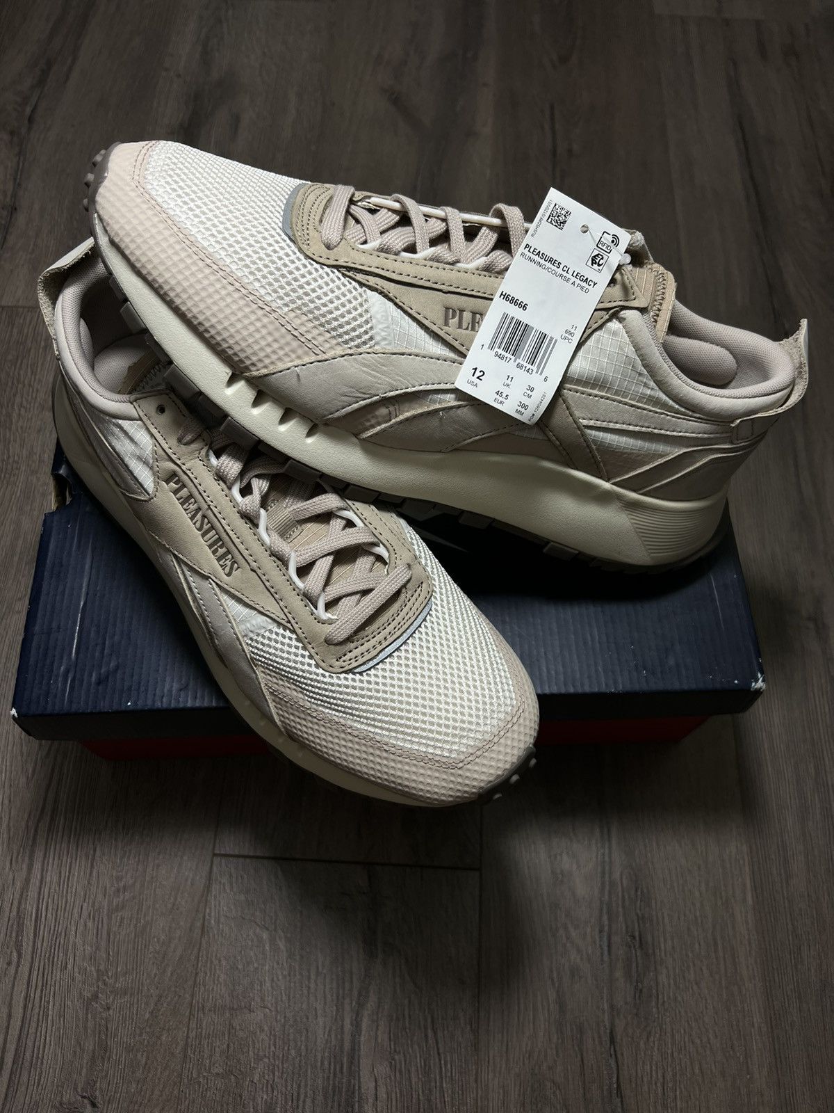 image of Pleasures x Reebok Cl Legacy Size 12 Shoes in Alabaster, Men's