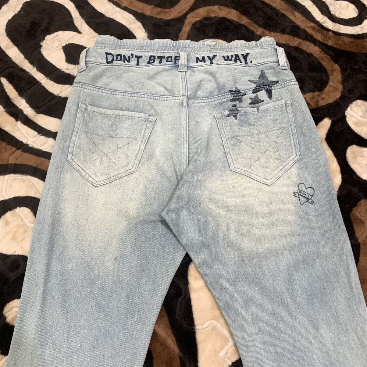 Japanese Brand WORLDWIDE LOVE Double Waist Drop Crotch 3Quarter Denim Jean Size US 32 / EU 48 - 9 Thumbnail