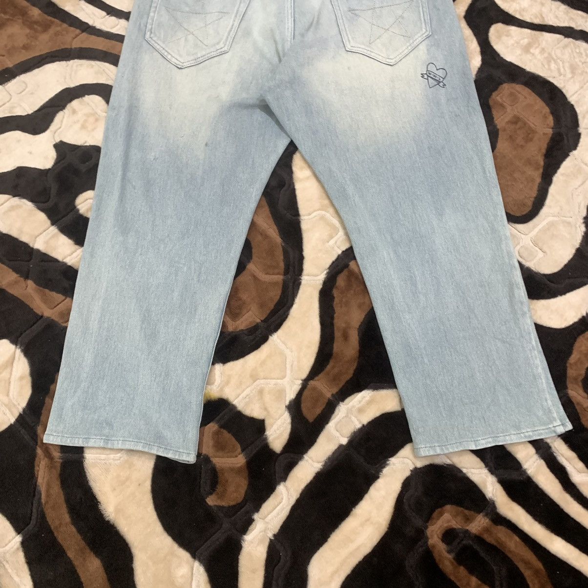 Japanese Brand WORLDWIDE LOVE Double Waist Drop Crotch 3Quarter Denim Jean Size US 32 / EU 48 - 10 Thumbnail