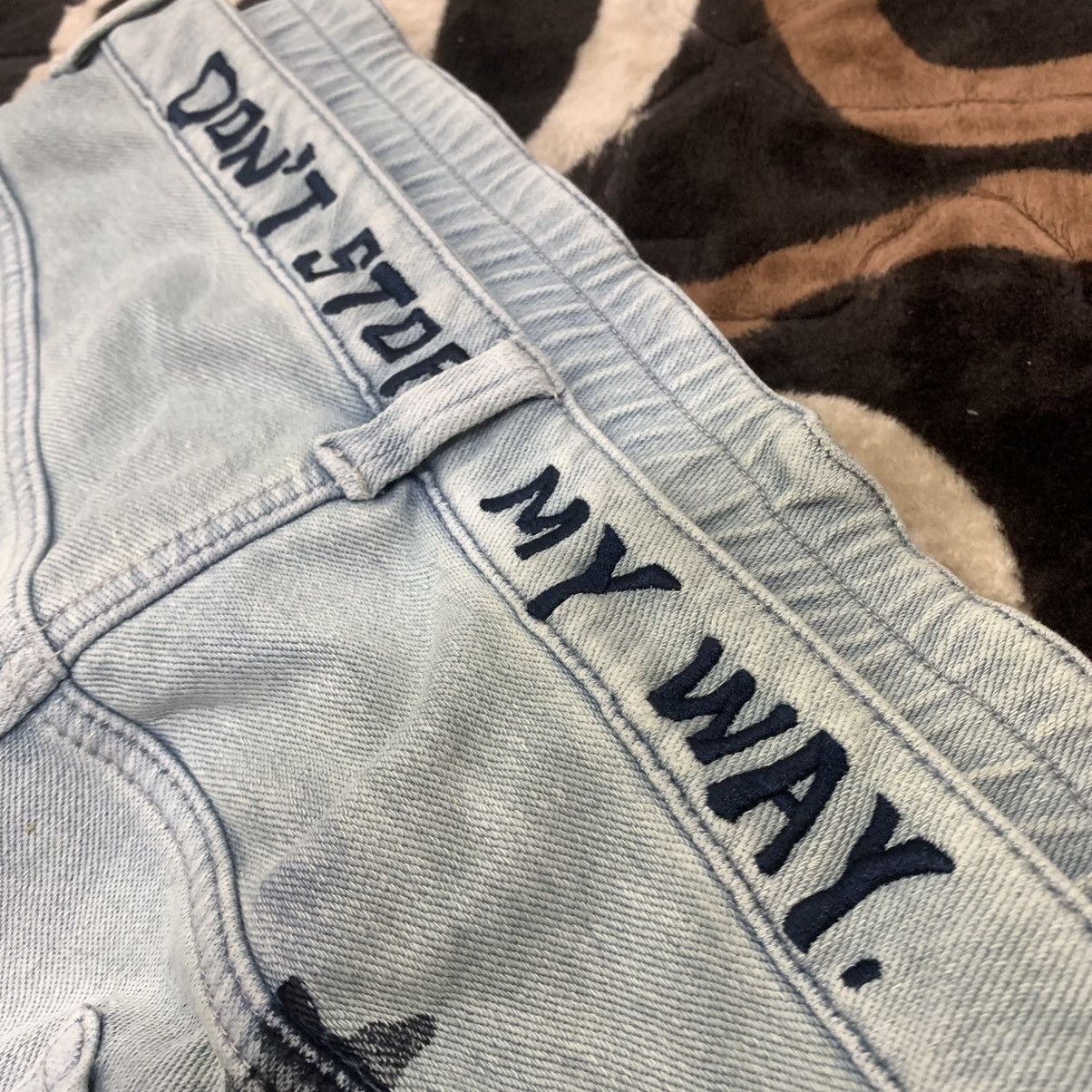 Japanese Brand WORLDWIDE LOVE Double Waist Drop Crotch 3Quarter Denim Jean Size US 32 / EU 48 - 11 Thumbnail