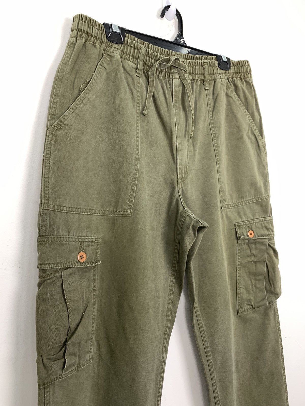 Japanese Brand Pullover Drawstring Elastic Waistband Multipocket CargoPant Size US 33 - 5 Thumbnail