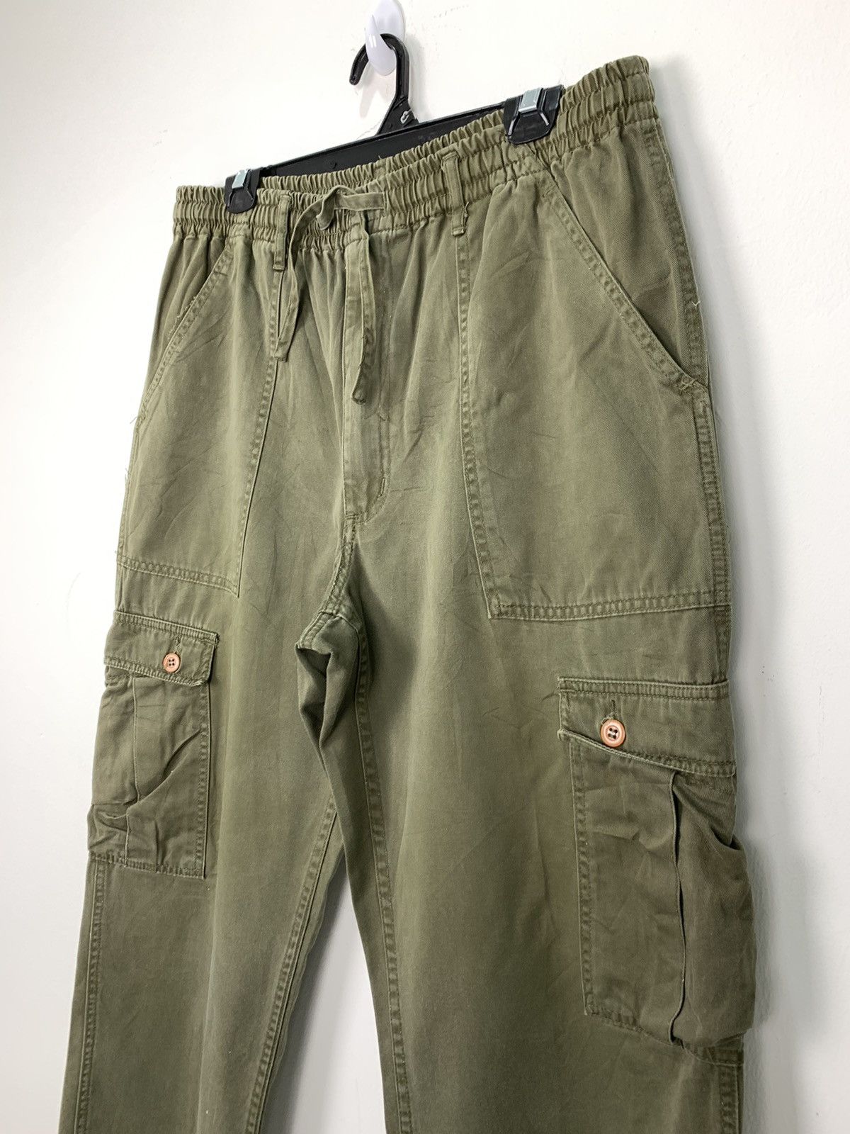 Japanese Brand Pullover Drawstring Elastic Waistband Multipocket CargoPant Size US 33 - 6 Thumbnail
