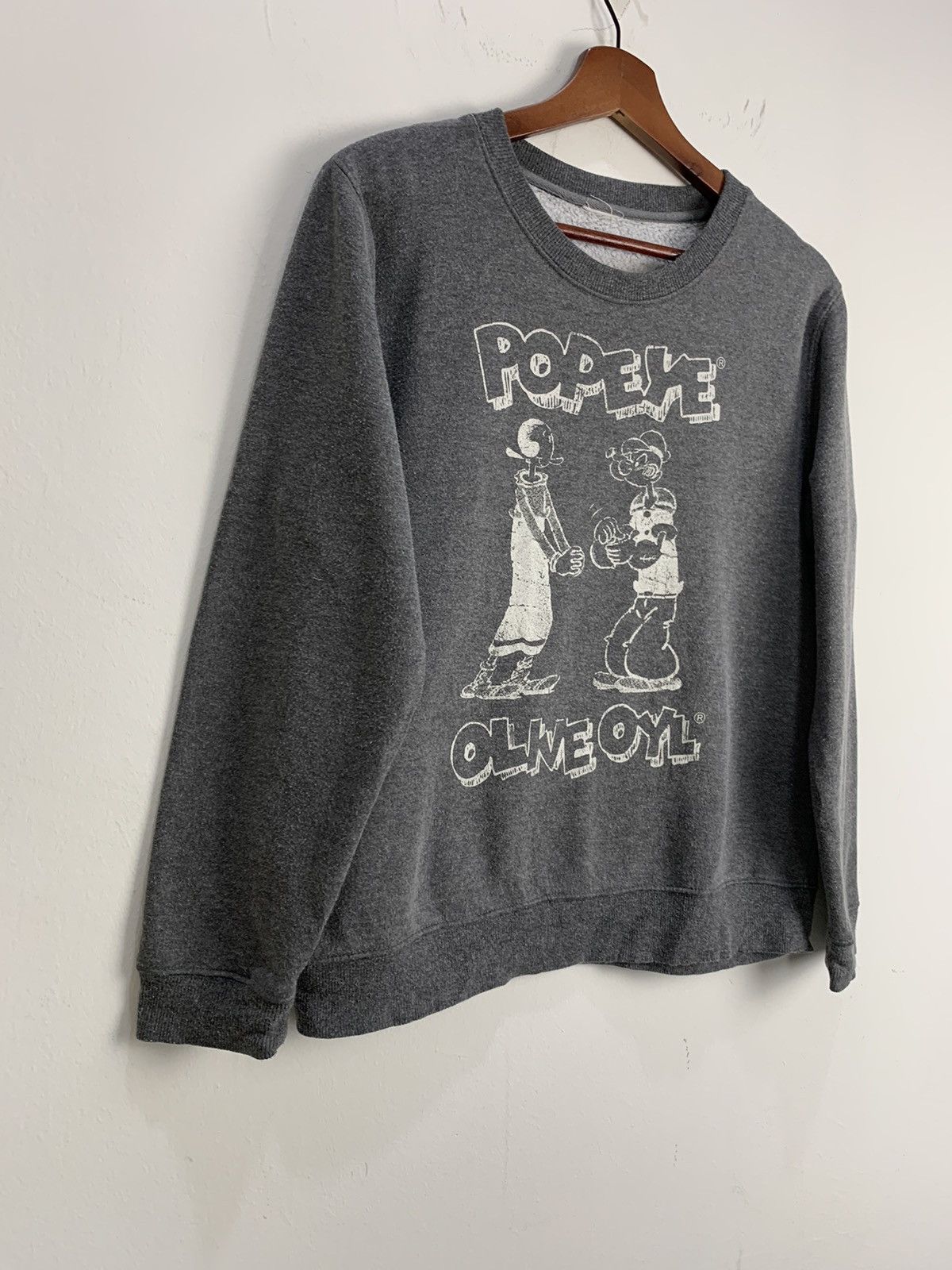 Cartoon Network × Japanese Brand POPEYE OLIVE OYL Big Logo Graphic Print Fleece Sweatshirt Size US S / EU 44-46 / 1 - 5 Thumbnail