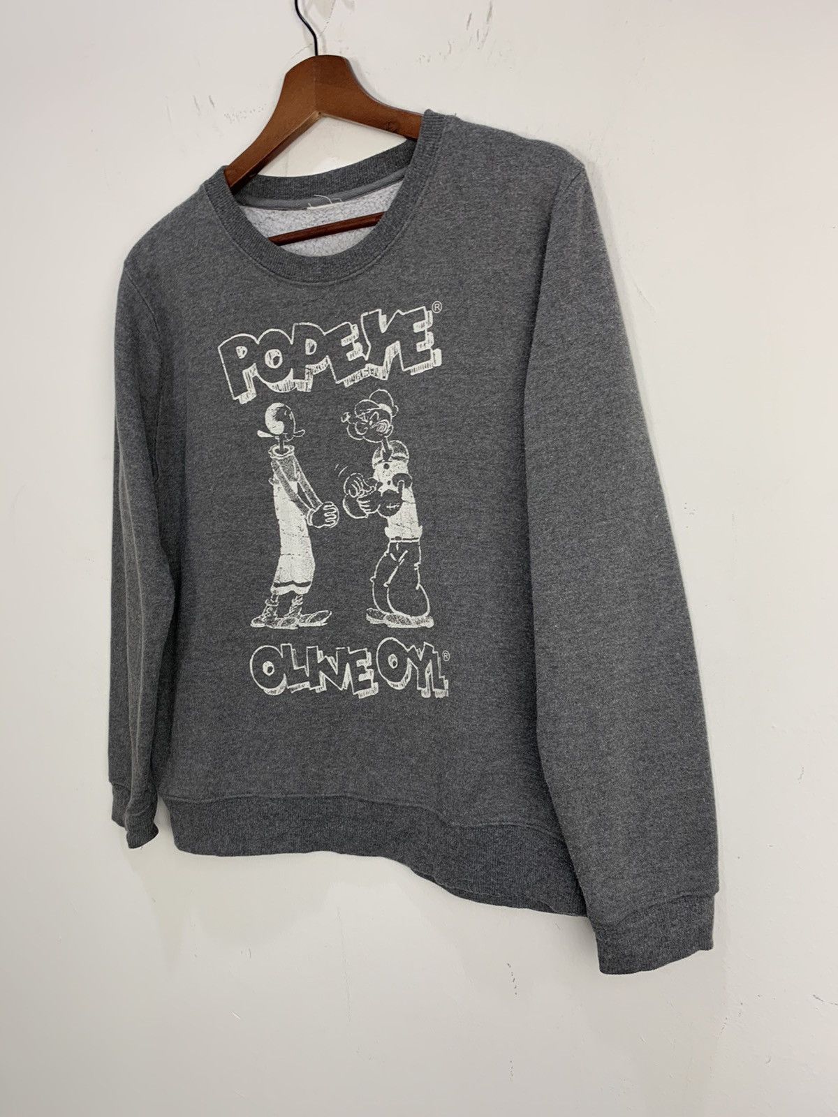 Cartoon Network × Japanese Brand POPEYE OLIVE OYL Big Logo Graphic Print Fleece Sweatshirt Size US S / EU 44-46 / 1 - 6 Thumbnail