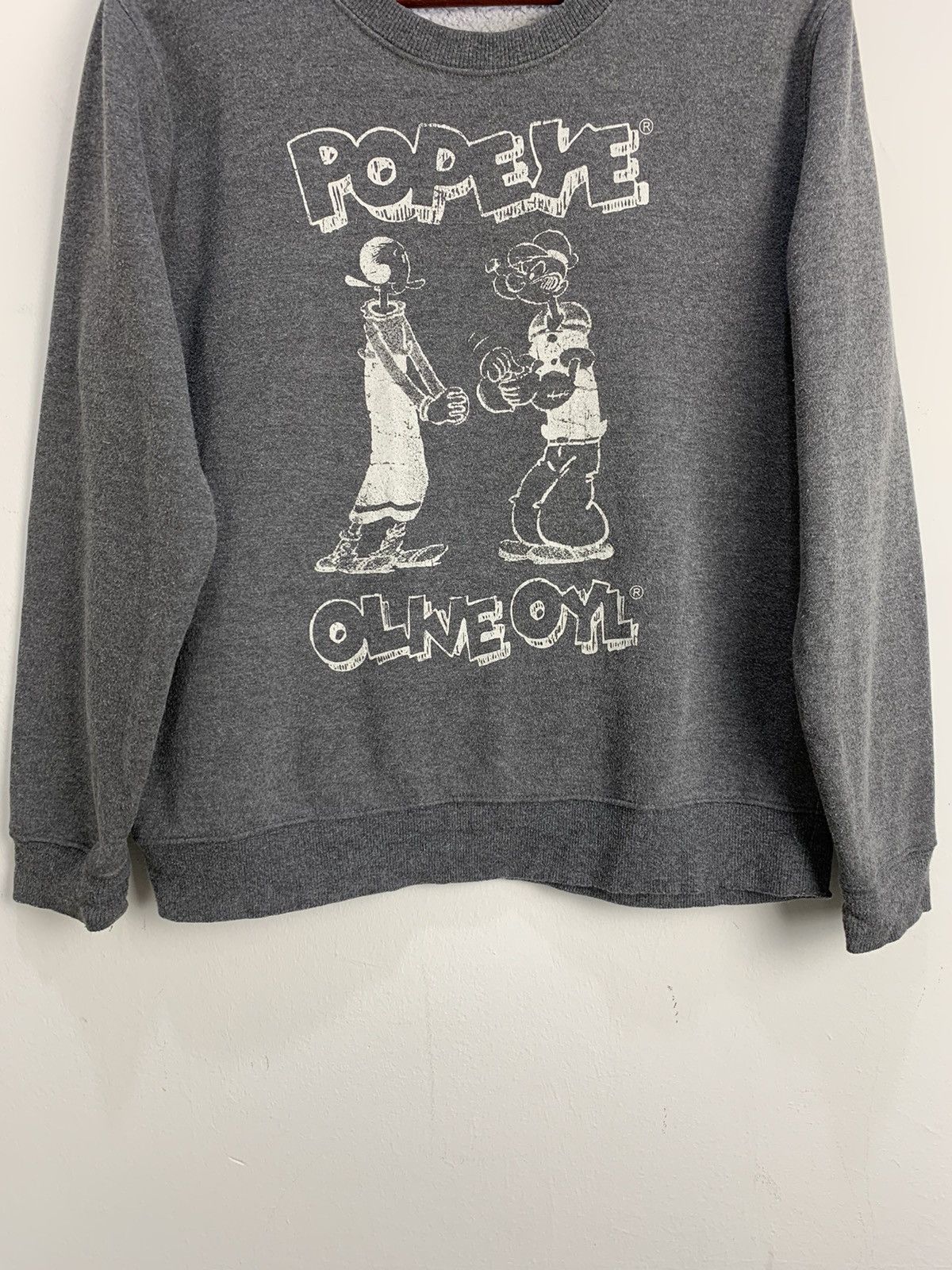 Cartoon Network × Japanese Brand POPEYE OLIVE OYL Big Logo Graphic Print Fleece Sweatshirt Size US S / EU 44-46 / 1 - 4 Thumbnail