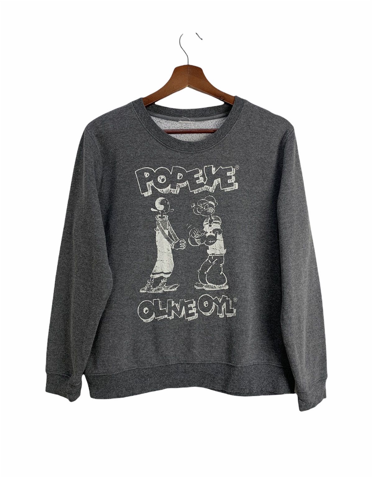 Cartoon Network × Japanese Brand POPEYE OLIVE OYL Big Logo Graphic Print Fleece Sweatshirt Size US S / EU 44-46 / 1 - 1 Thumbnail