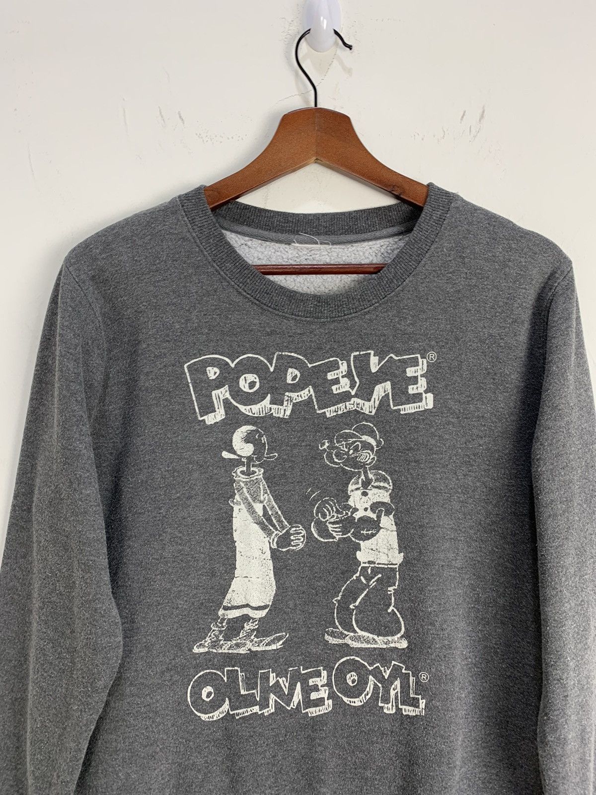 Cartoon Network × Japanese Brand POPEYE OLIVE OYL Big Logo Graphic Print Fleece Sweatshirt Size US S / EU 44-46 / 1 - 3 Thumbnail