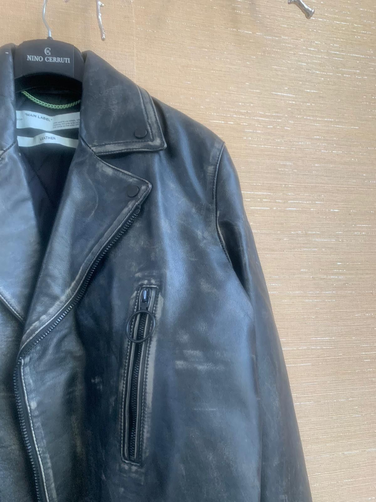 Off-White Leather Vintage Biker Jacket Size US L / EU 52-54 / 3 - 12 Thumbnail