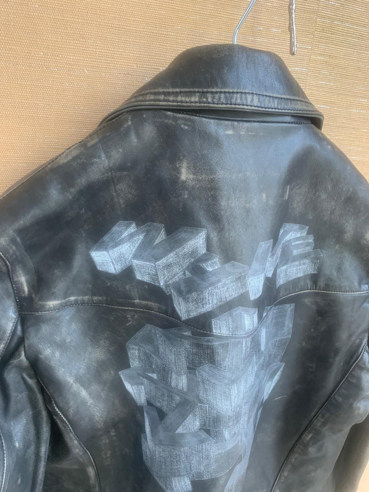 Off-White Leather Vintage Biker Jacket Size US L / EU 52-54 / 3 - 7 Thumbnail