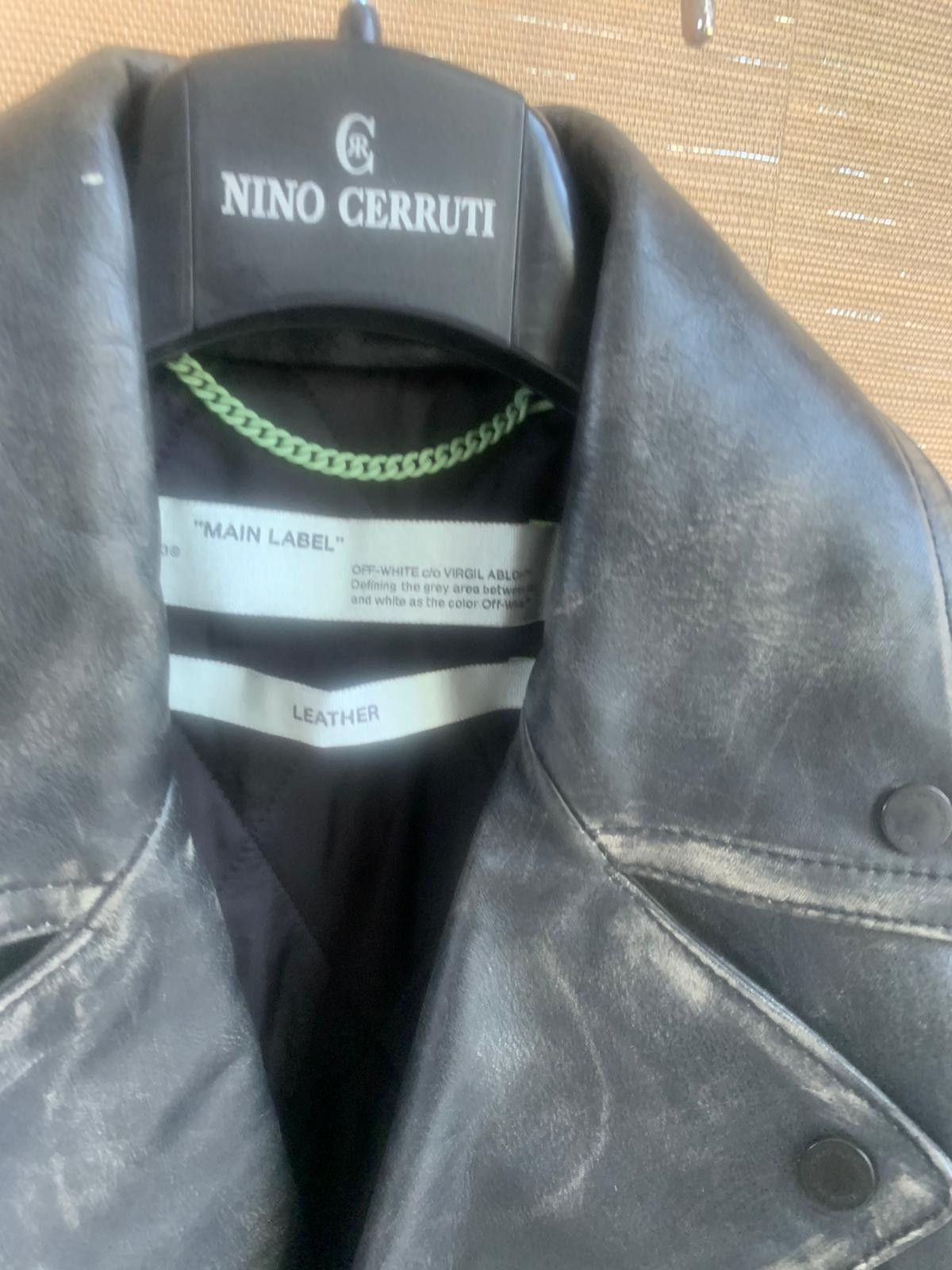 Off-White Leather Vintage Biker Jacket Size US L / EU 52-54 / 3 - 15 Thumbnail