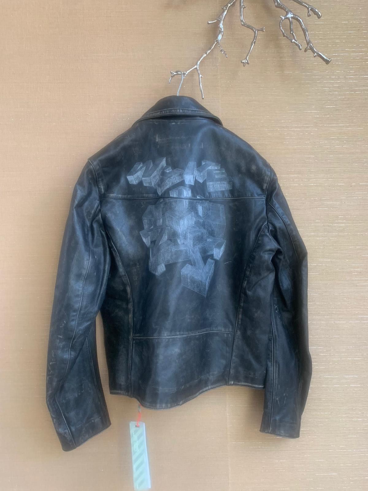 Off-White Leather Vintage Biker Jacket Size US L / EU 52-54 / 3 - 1 Thumbnail