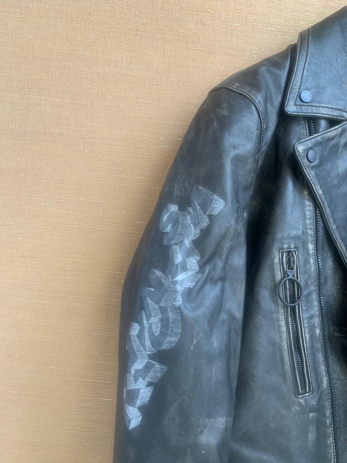 Off-White Leather Vintage Biker Jacket Size US L / EU 52-54 / 3 - 16 Thumbnail