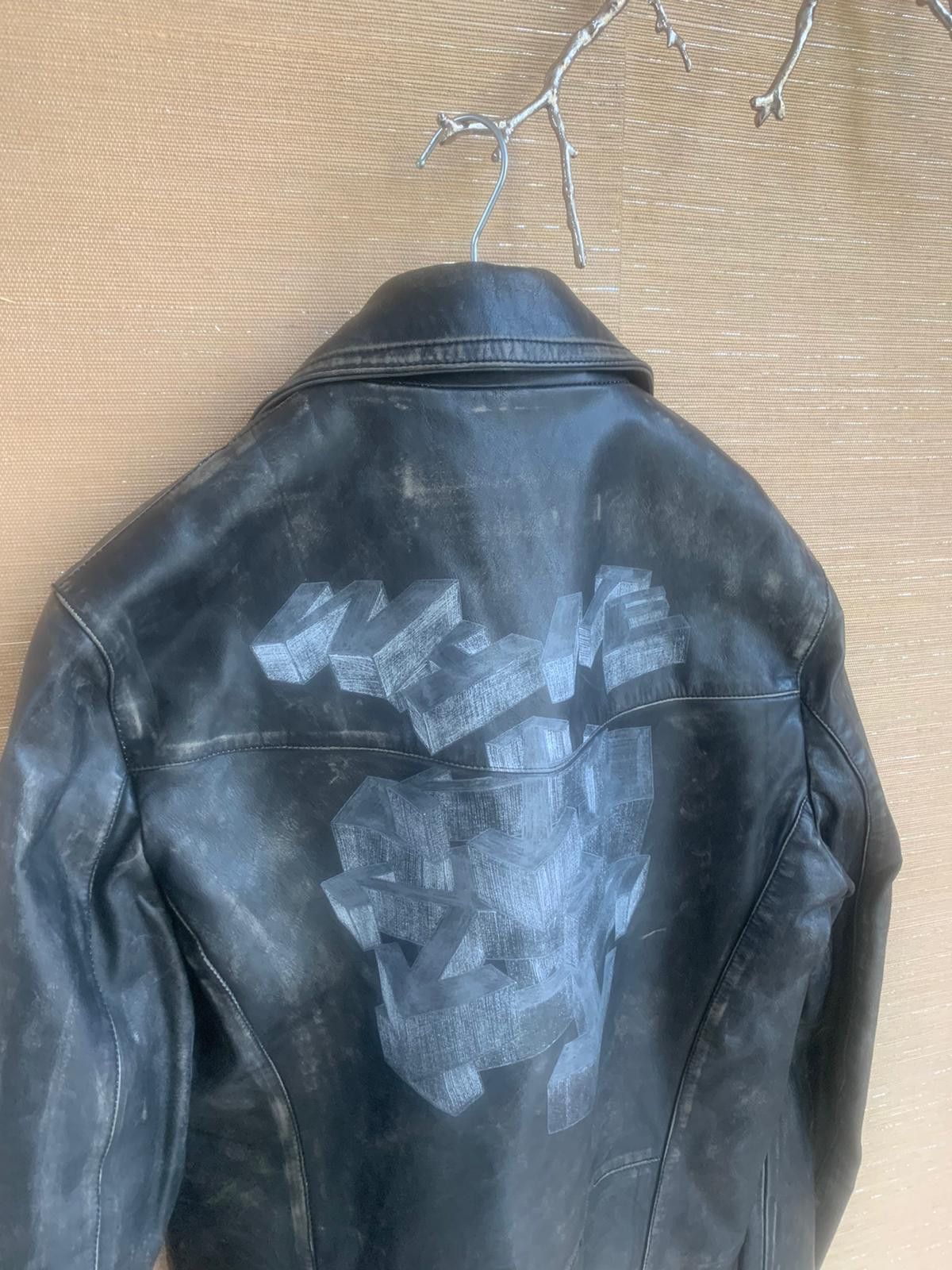 Off-White Leather Vintage Biker Jacket Size US L / EU 52-54 / 3 - 2 Thumbnail