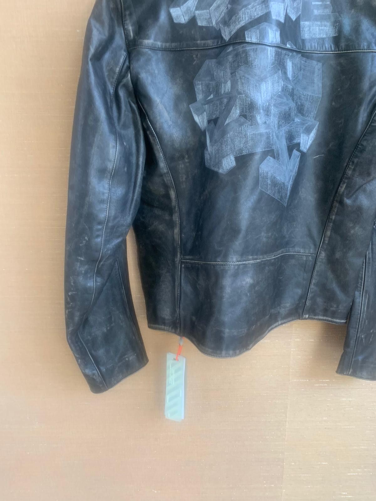 Off-White Leather Vintage Biker Jacket Size US L / EU 52-54 / 3 - 3 Thumbnail