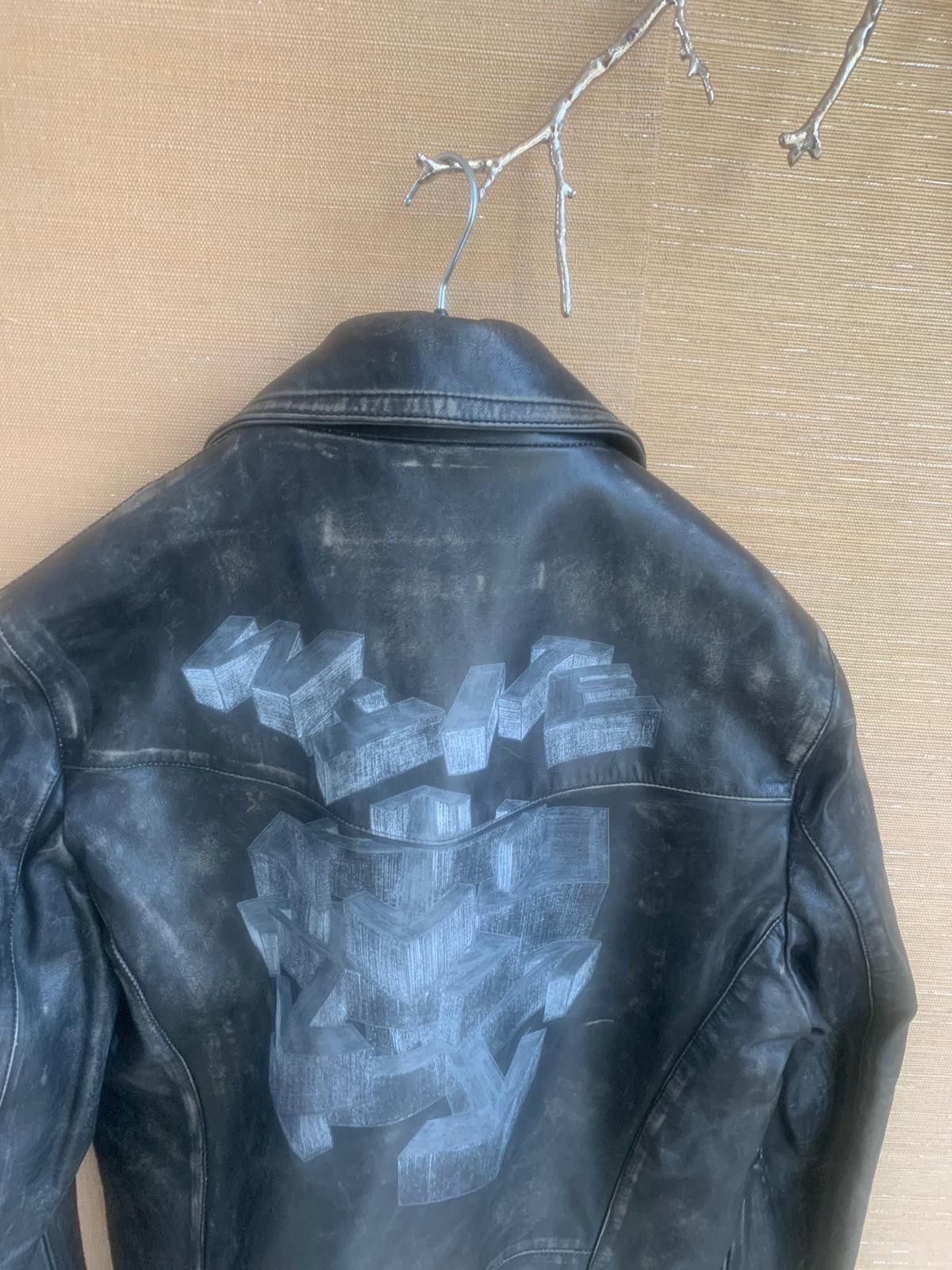 Off-White Leather Vintage Biker Jacket Size US L / EU 52-54 / 3 - 6 Thumbnail