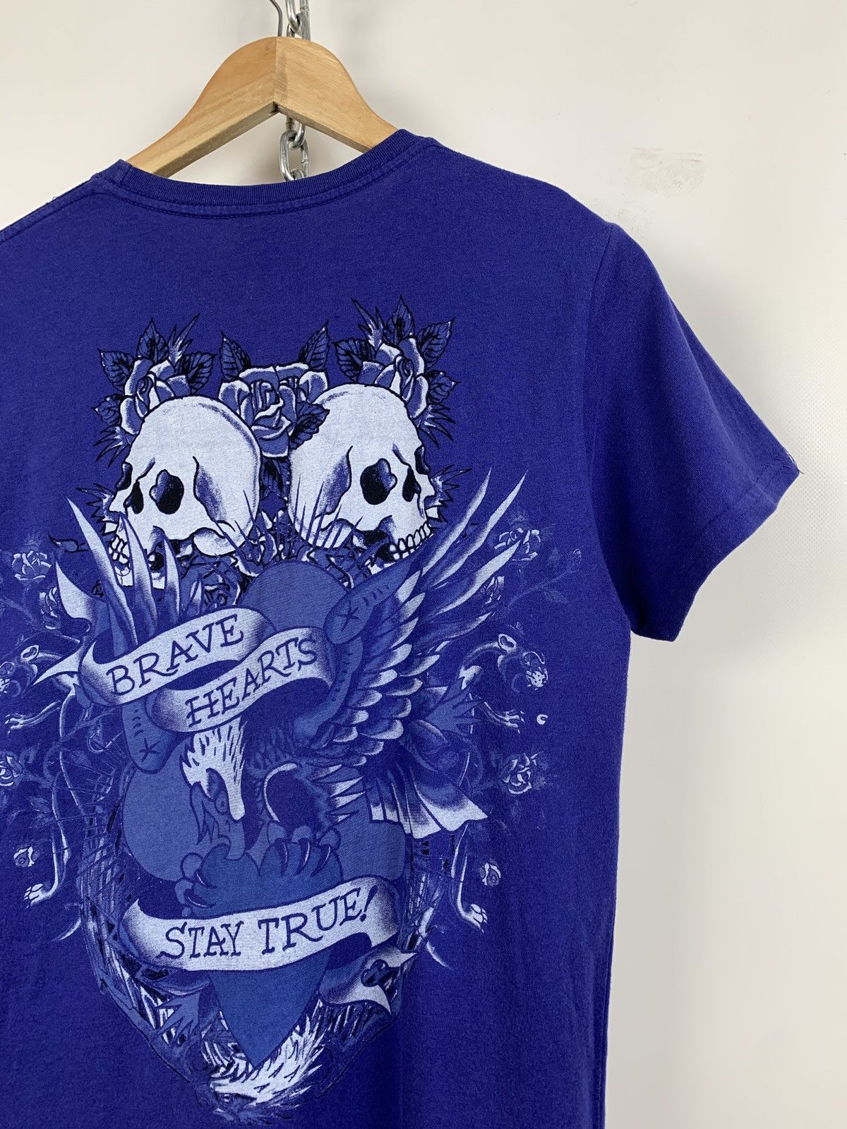 Christian Audigier Vintage Ed Hardy Rhinestones Y2K New York City Blue T-Shirt Size US S / EU 44-46 / 1 - 12 Thumbnail