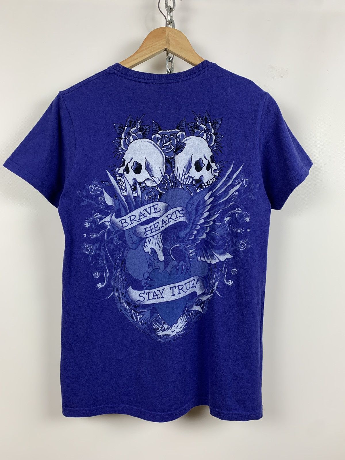 Christian Audigier Vintage Ed Hardy Rhinestones Y2K New York City Blue T-Shirt Size US S / EU 44-46 / 1 - 2 Thumbnail