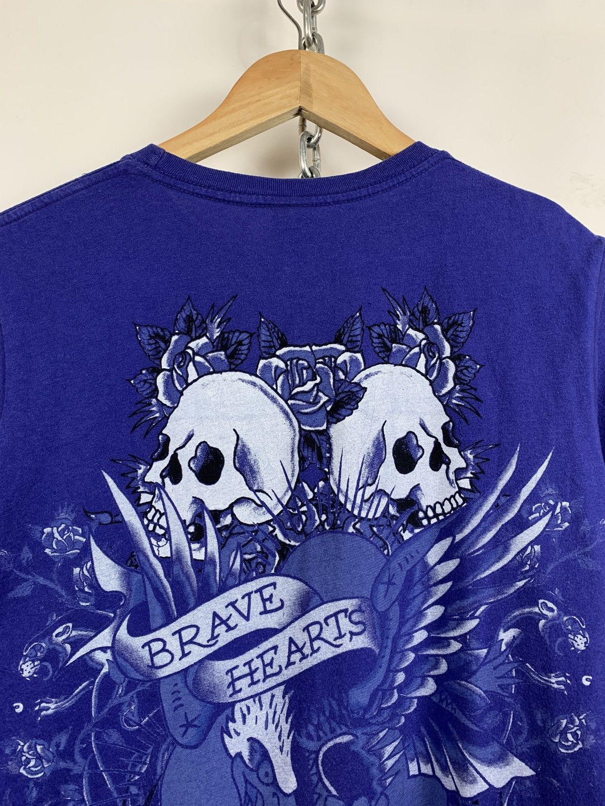 Christian Audigier Vintage Ed Hardy Rhinestones Y2K New York City Blue T-Shirt Size US S / EU 44-46 / 1 - 10 Thumbnail
