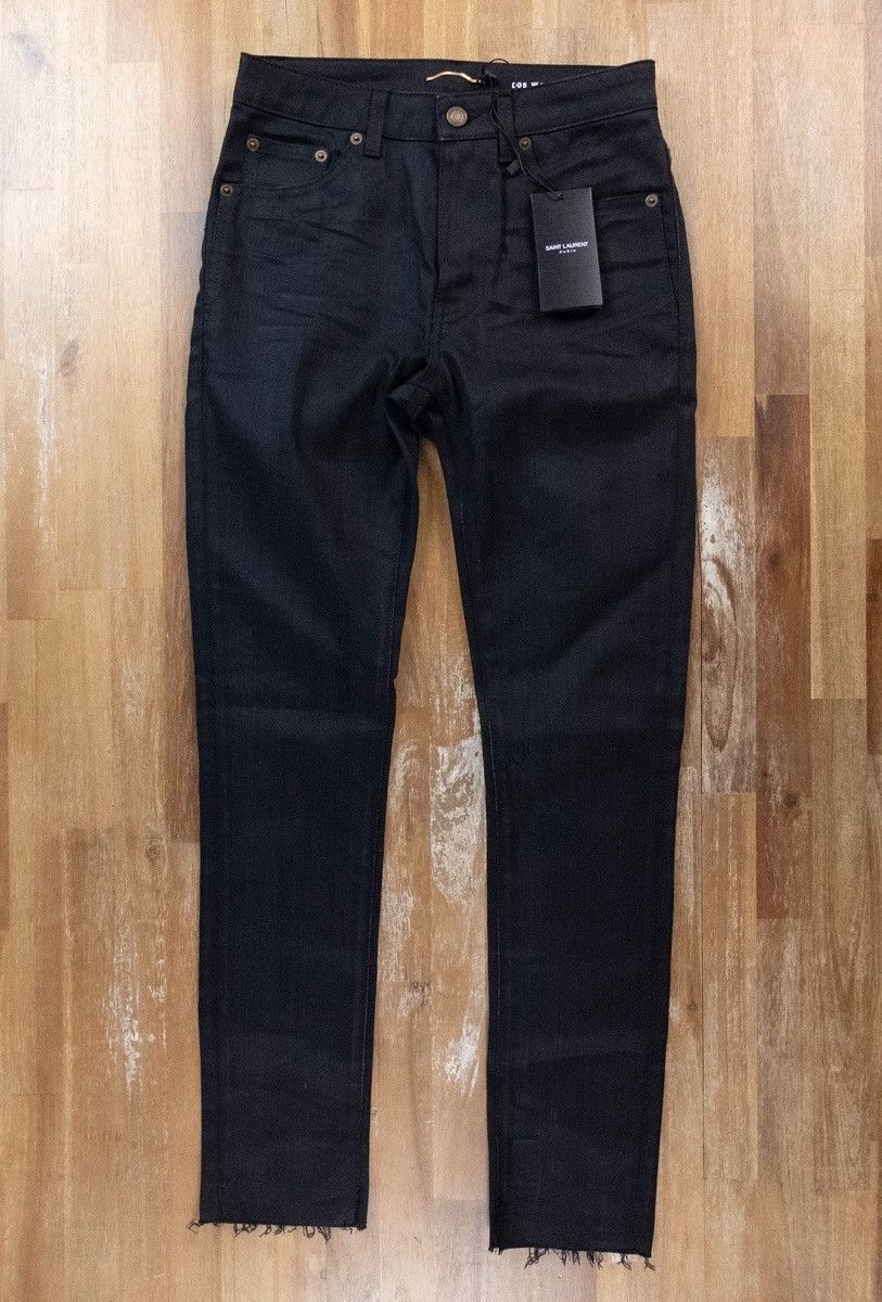 Saint Laurent Paris SAINT LAURENT D05 skinny fit raw hem black jeans 26 Small q Size 26" / US 2 / IT 38 - 1 Thumbnail