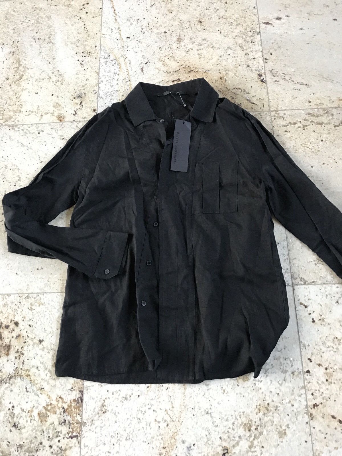 Haider Ackermann Saglia Washed Black Button Up Size US M / EU 48-50 / 2 - 4 Thumbnail