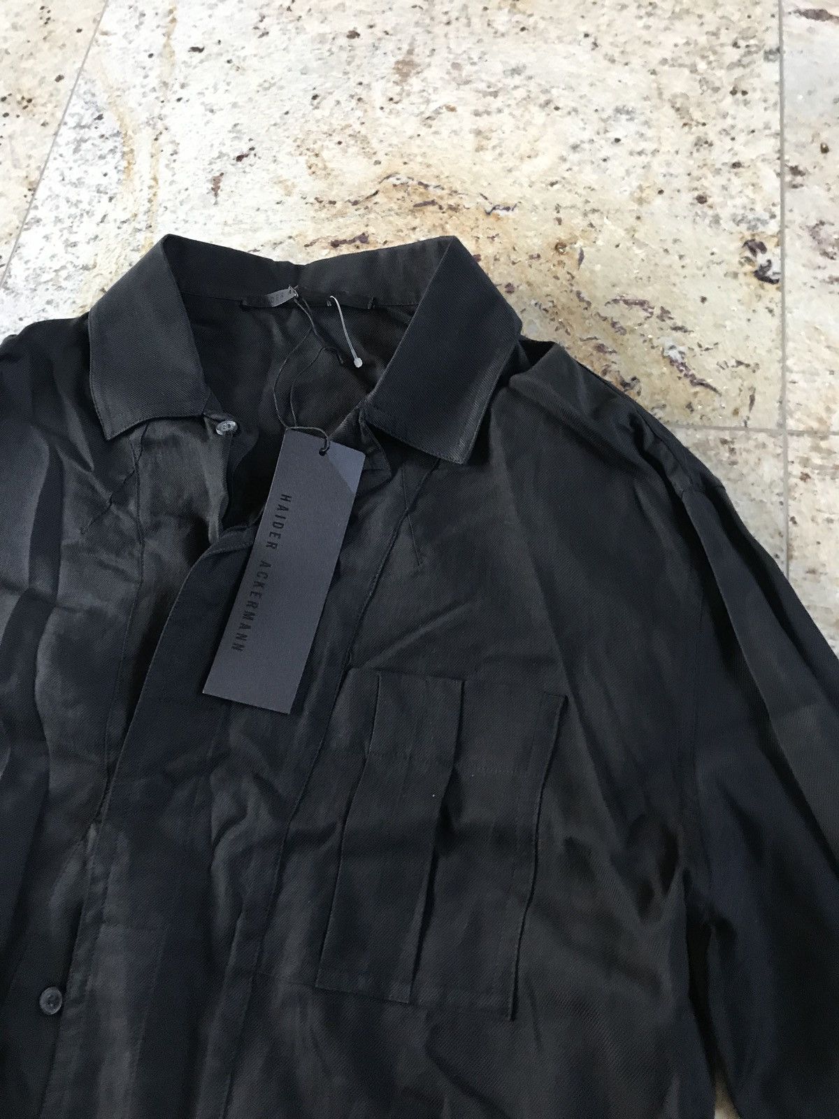 Haider Ackermann Saglia Washed Black Button Up Size US M / EU 48-50 / 2 - 5 Thumbnail