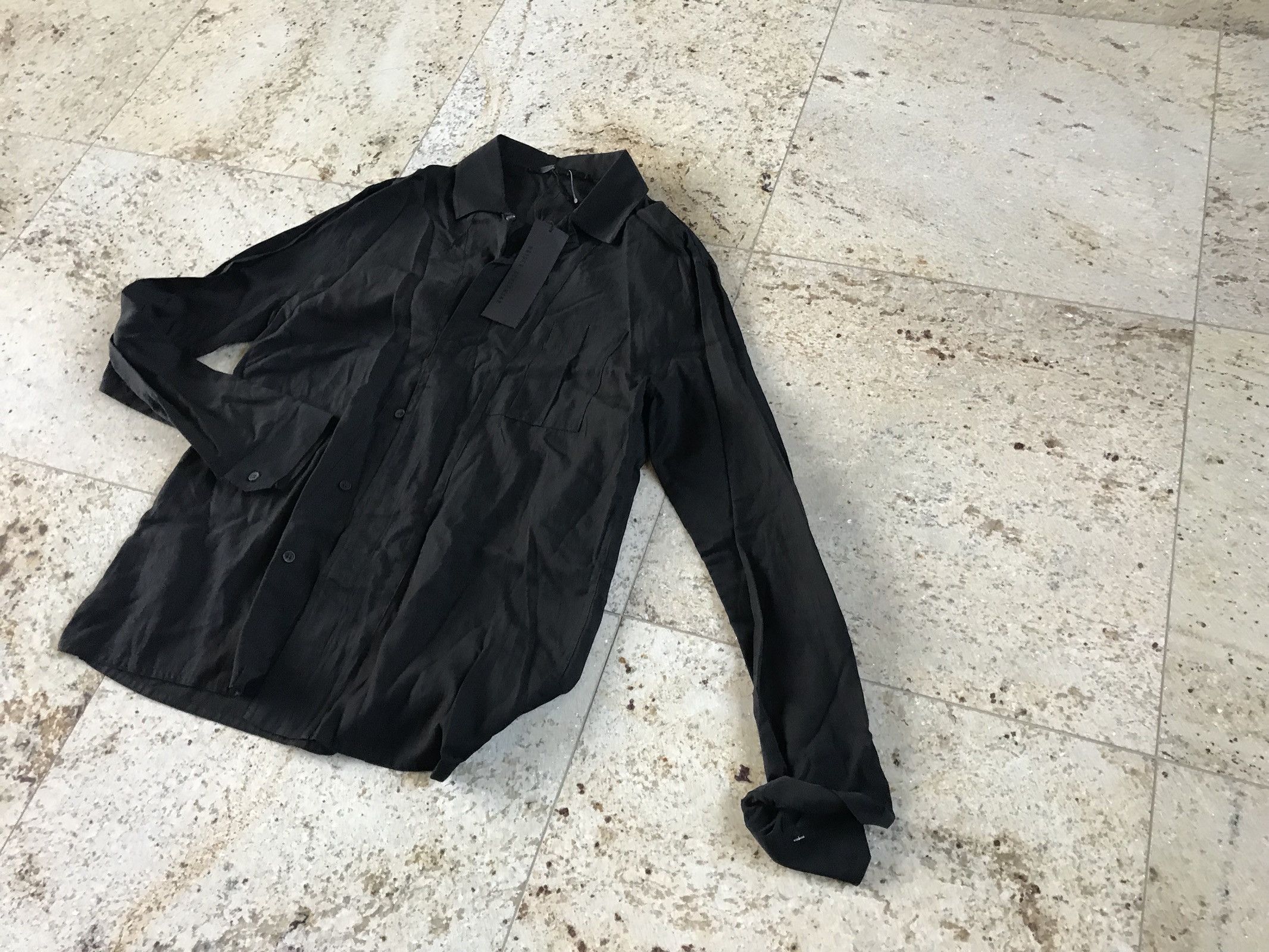 Haider Ackermann Saglia Washed Black Button Up Size US M / EU 48-50 / 2 - 7 Thumbnail