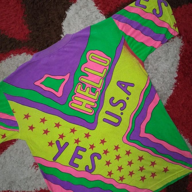 Art Comes First RARE Art Work Graphics Hello USA Inspired Like Kozmik Tee Size US XL / EU 56 / 4 - 5 Thumbnail