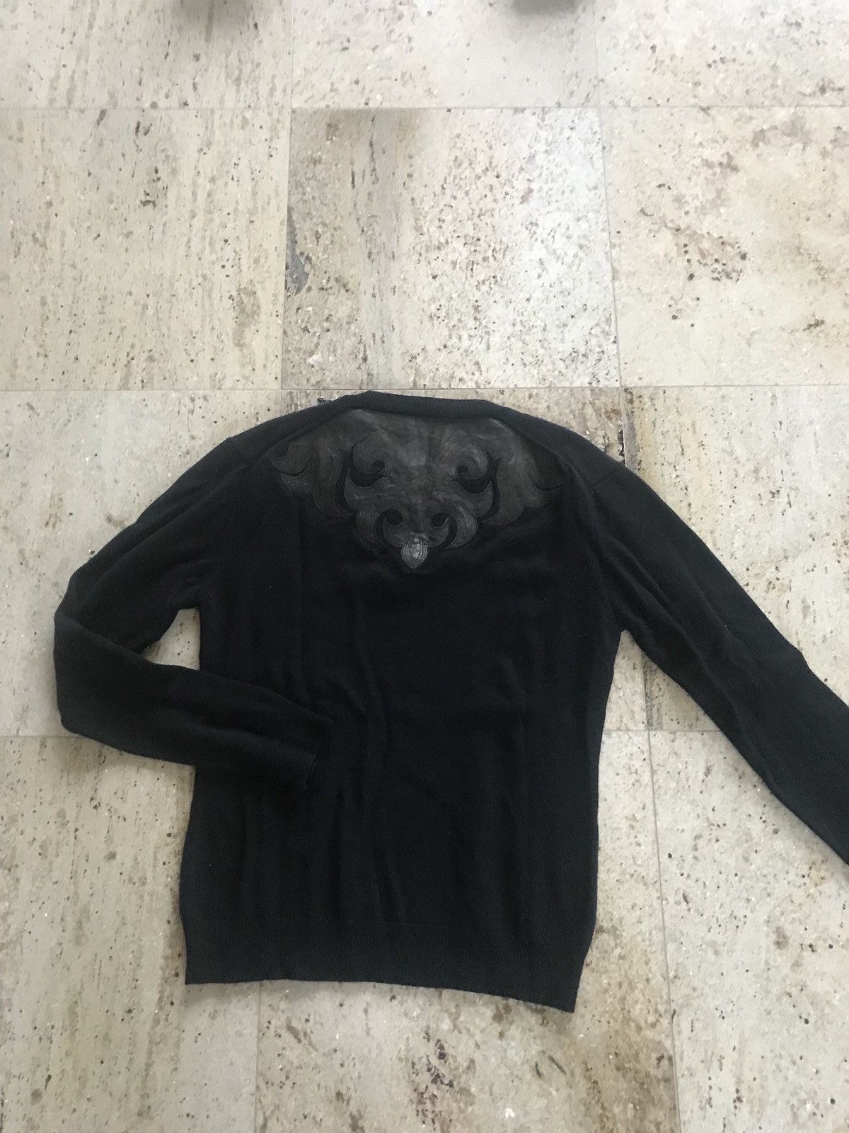 Haider Ackermann Invidia Black + Klee Black Leather Cashmere Blend Knit Size US M / EU 48-50 / 2 - 1 Thumbnail