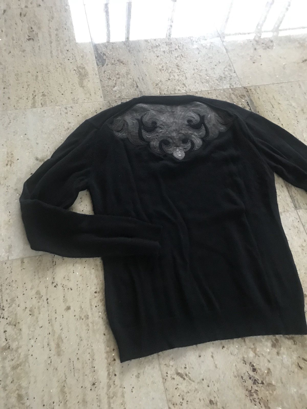 Haider Ackermann Invidia Black + Klee Black Leather Cashmere Blend Knit Size US M / EU 48-50 / 2 - 7 Thumbnail