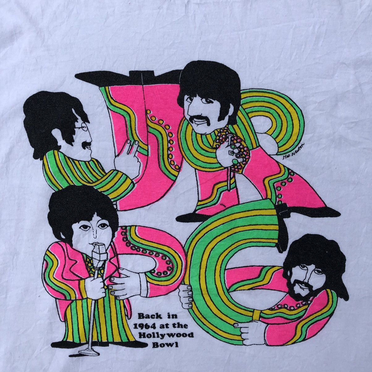 Japanese Brand × Vintage Rare The Beatles Back At Hollywood Promo Concert Tee Size US XL / EU 56 / 4 - 3 Thumbnail